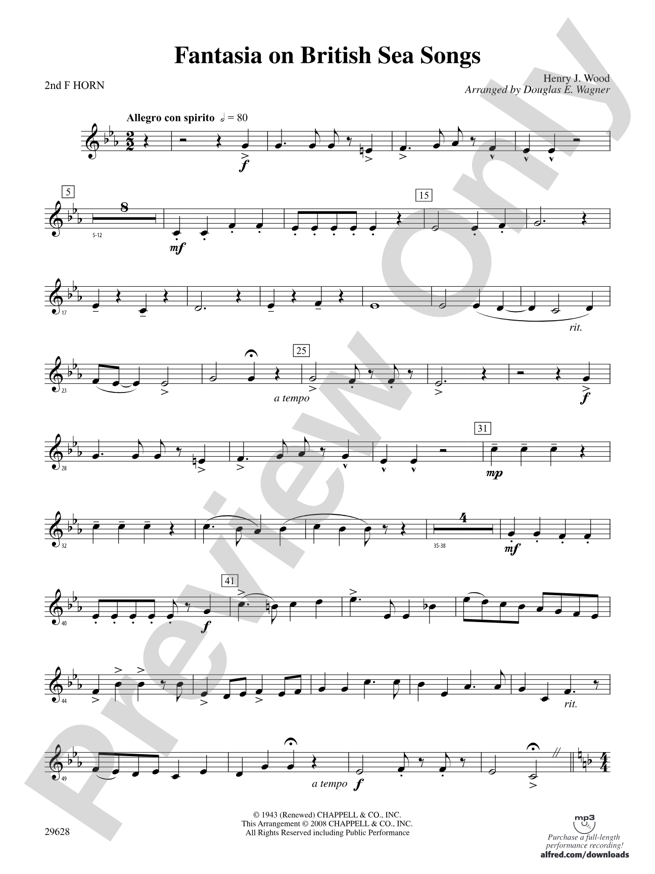 Fantasia on British Sea Songs: 2nd F Horn