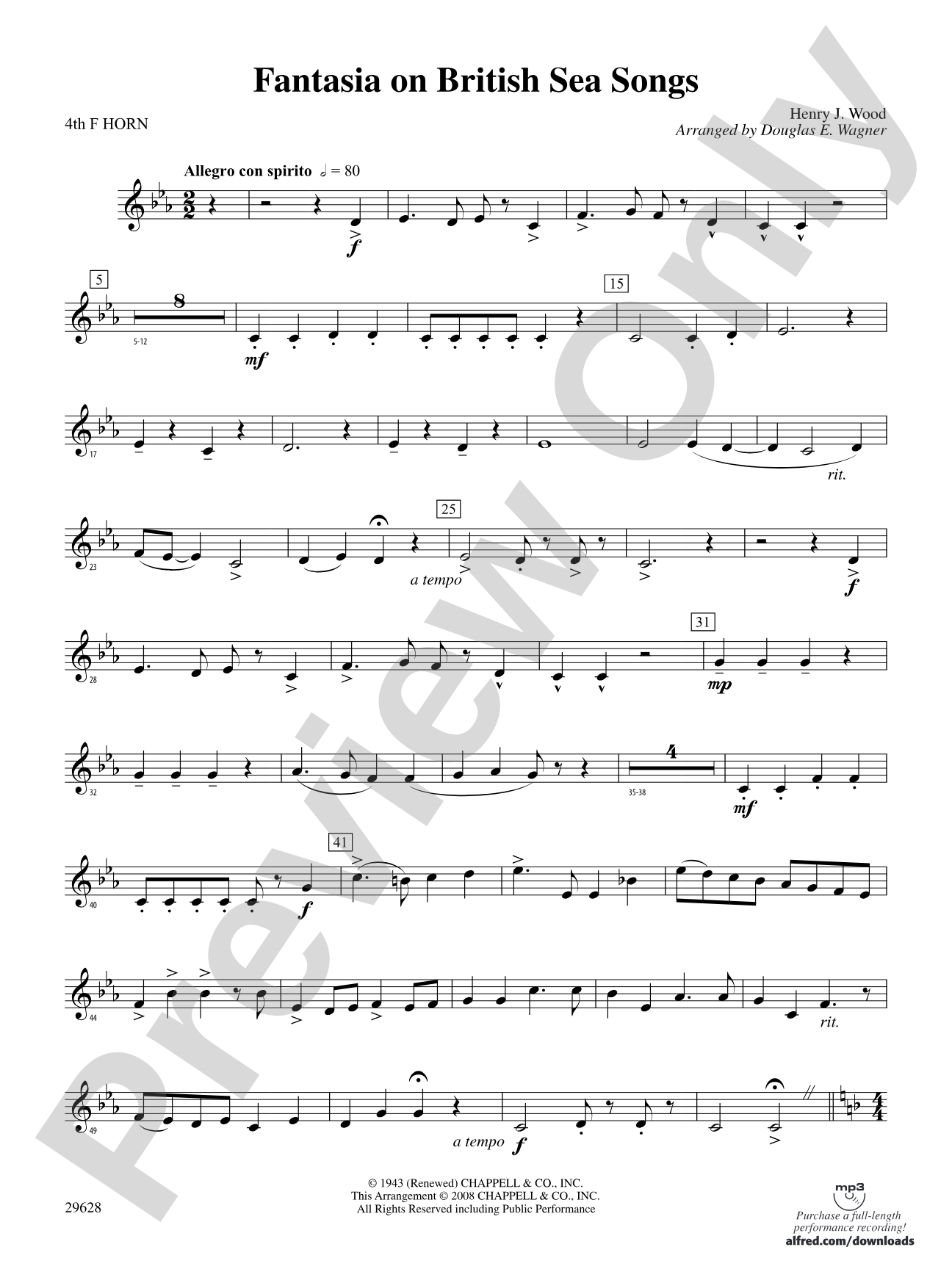 Fantasia on British Sea Songs: 4th F Horn