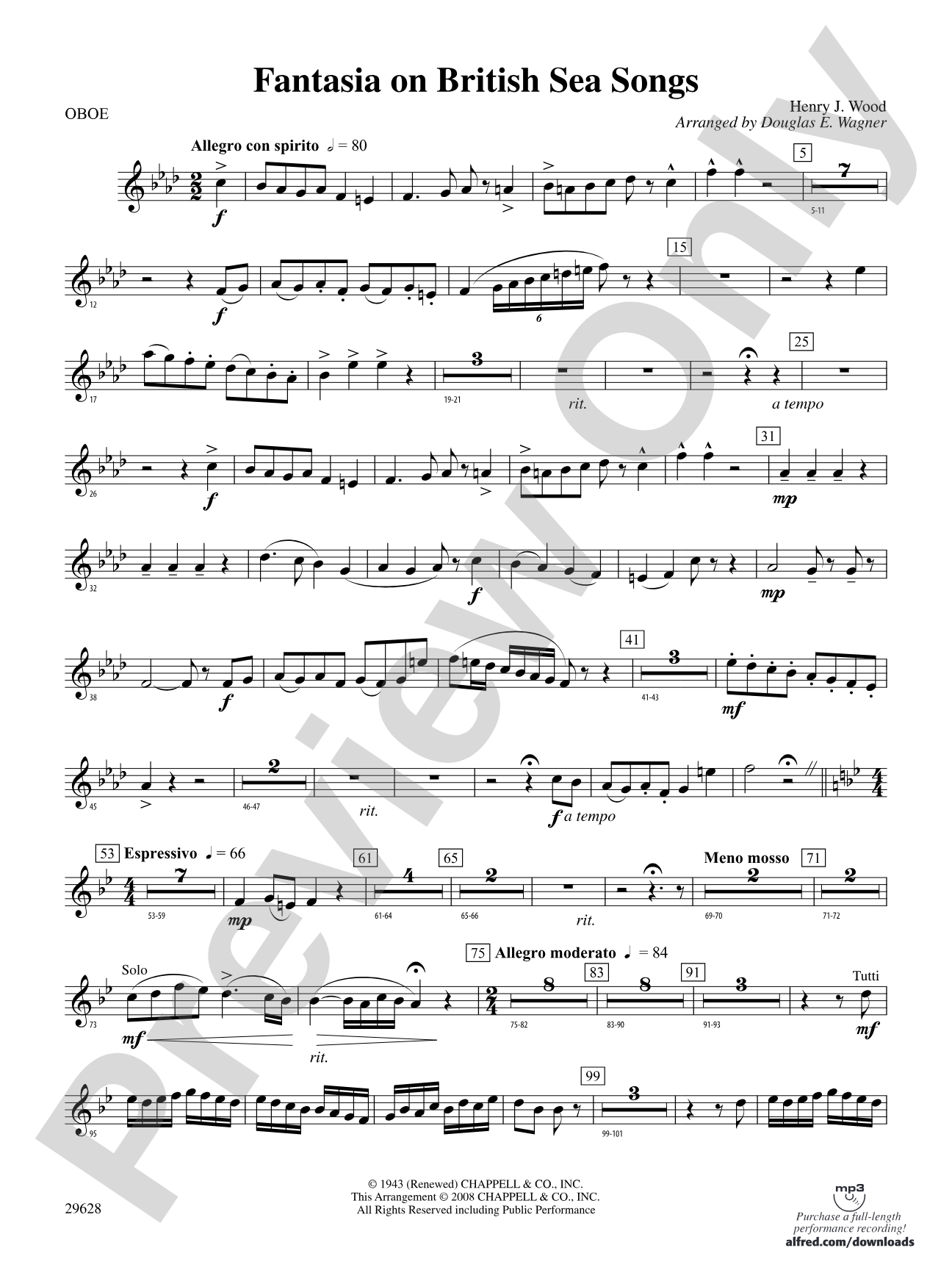 Fantasia on British Sea Songs: Oboe