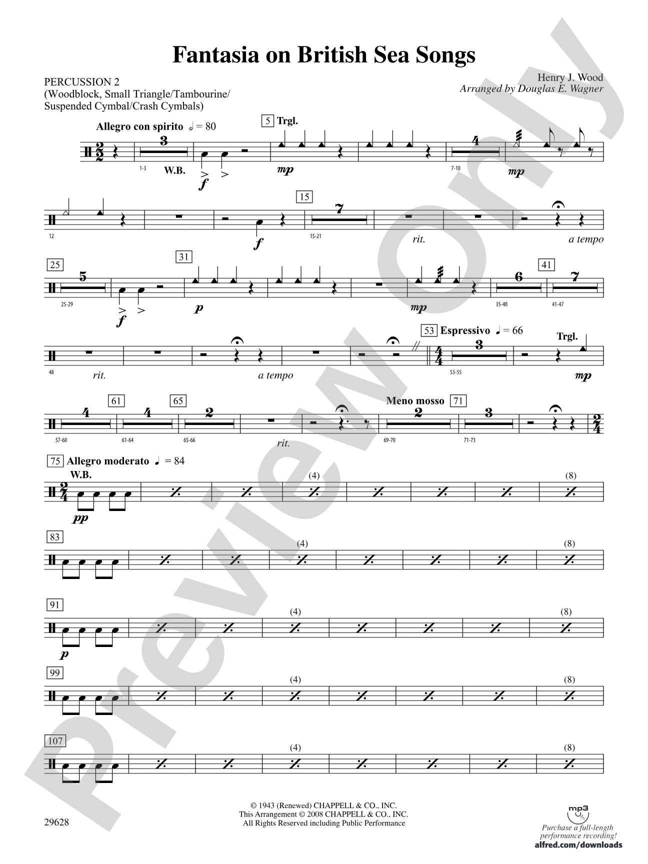 Fantasia on British Sea Songs: 2nd Percussion