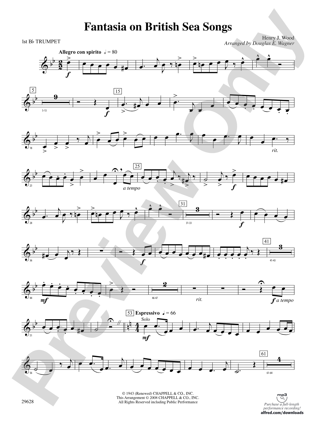 Fantasia on British Sea Songs: 1st B-flat Trumpet