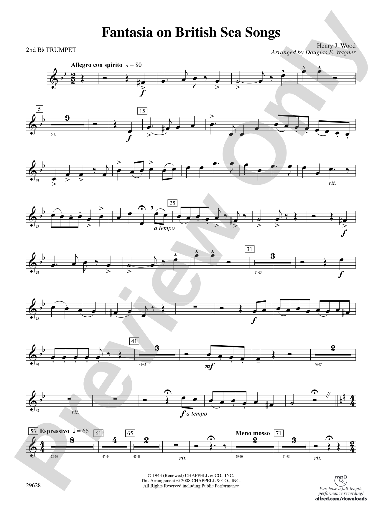 Fantasia on British Sea Songs: 2nd B-flat Trumpet