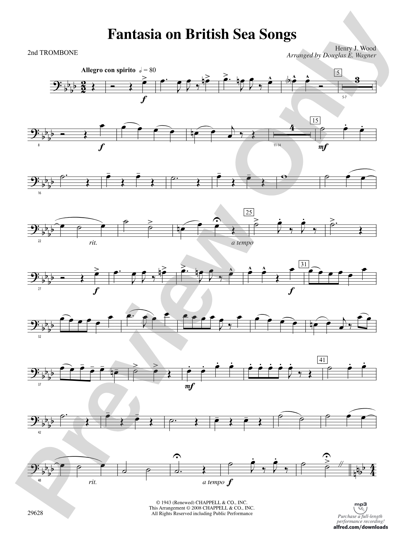 Fantasia on British Sea Songs: 2nd Trombone