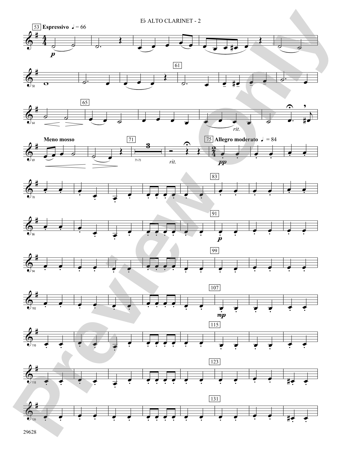 Fantasia on British Sea Songs: (wp) E-flat Alto Clarinet