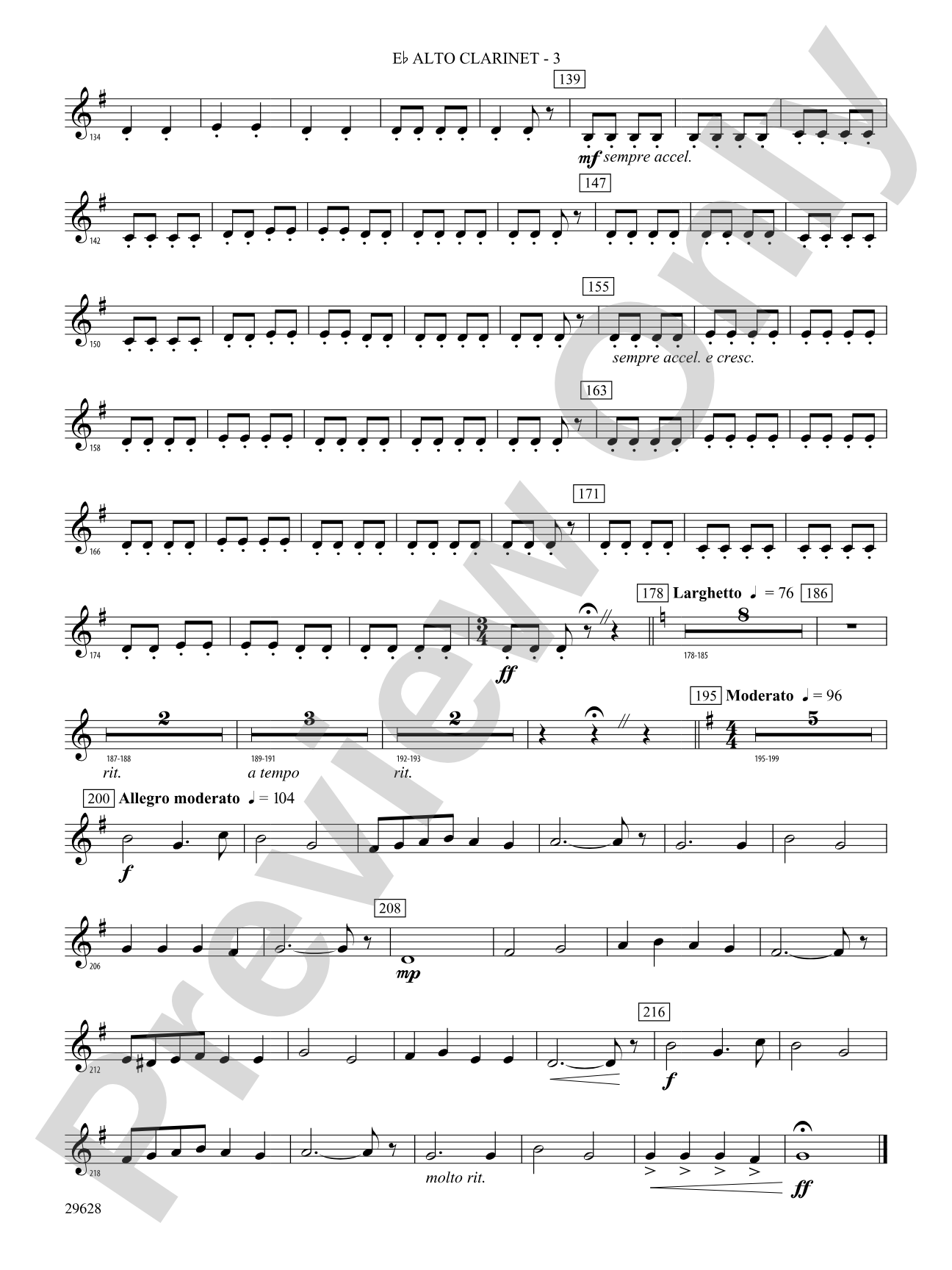 Fantasia on British Sea Songs: (wp) E-flat Alto Clarinet