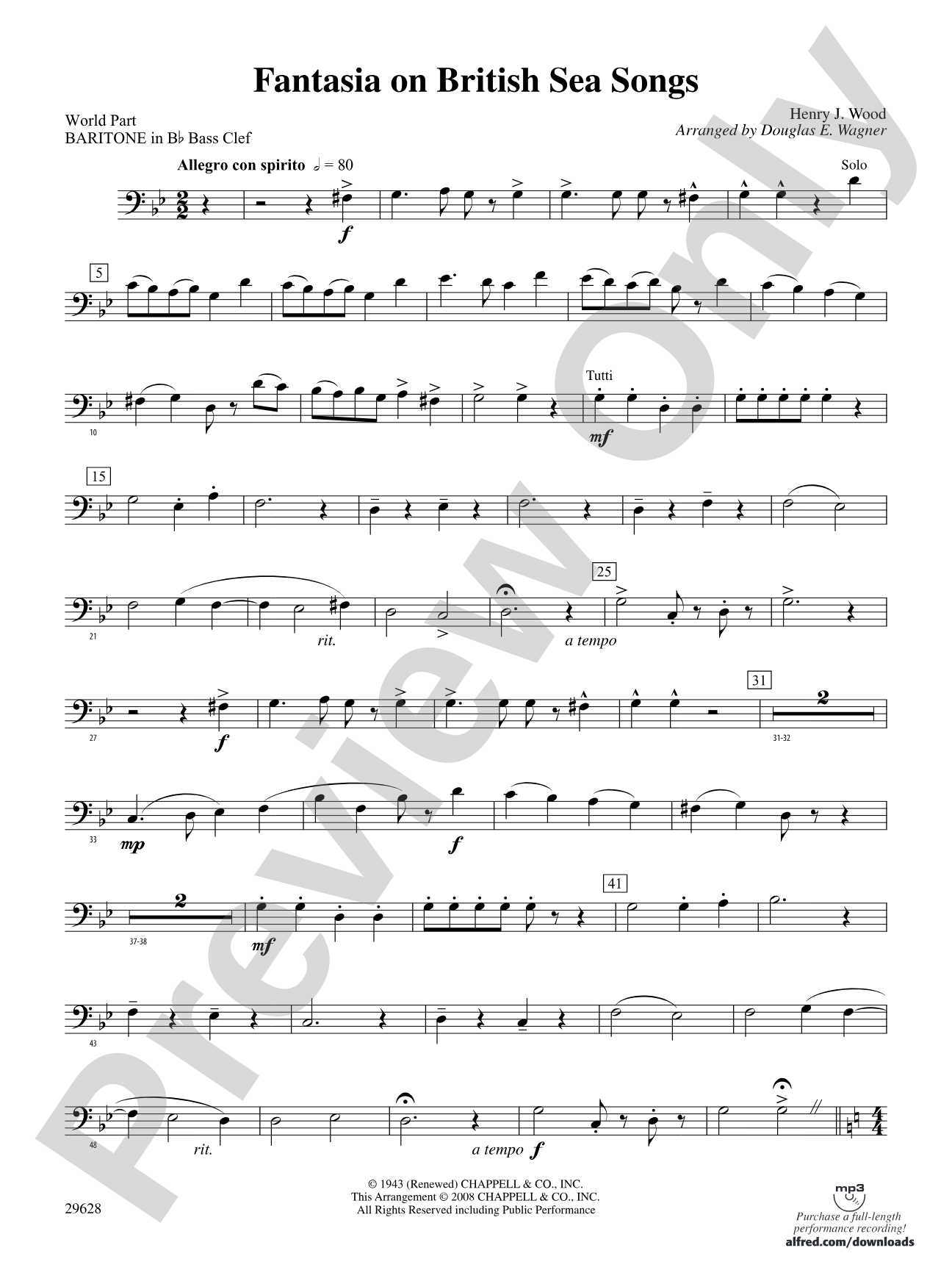 Fantasia on British Sea Songs: (wp) B-flat Baritone B.C.