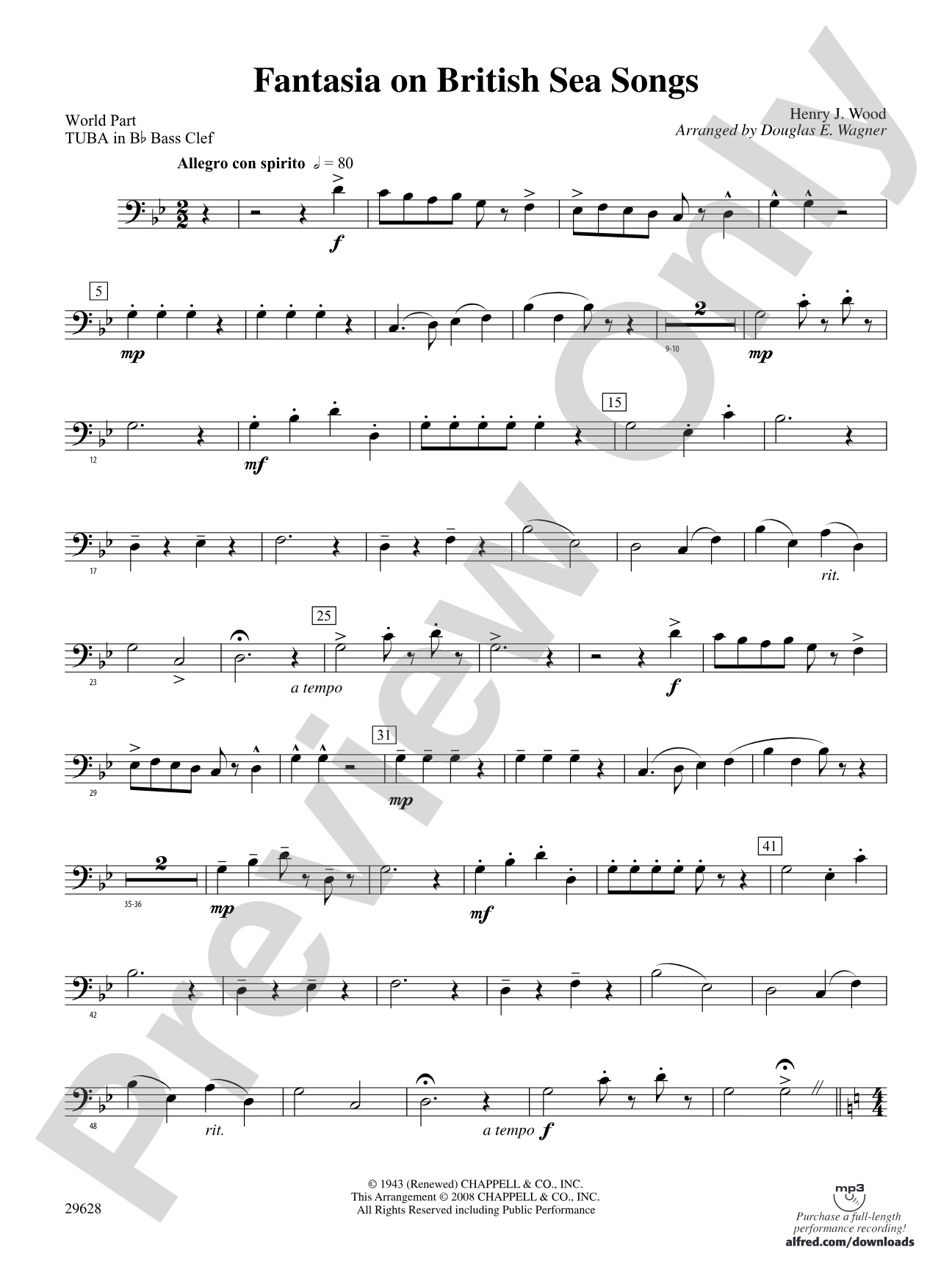 Fantasia on British Sea Songs: (wp) B-flat Tuba B.C.