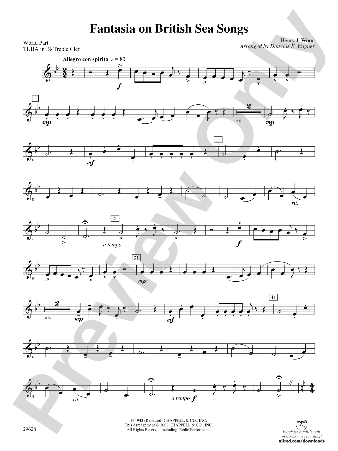 Fantasia on British Sea Songs: (wp) B-flat Tuba T.C.