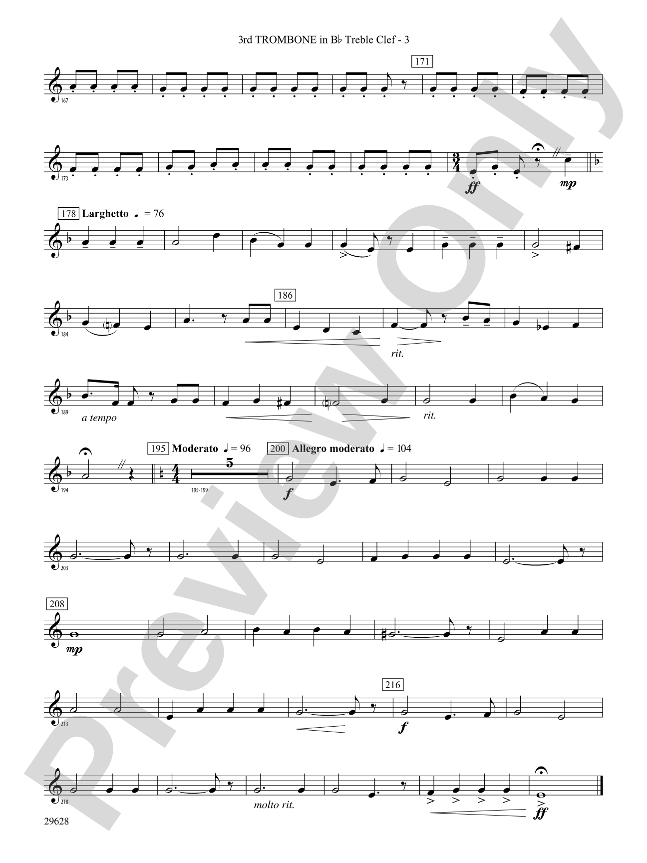Fantasia on British Sea Songs: (wp) 3rd B-flat Trombone T.C.