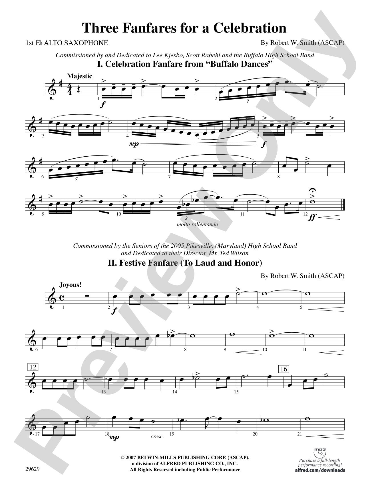Three Fanfares for a Celebration: E-flat Alto Saxophone