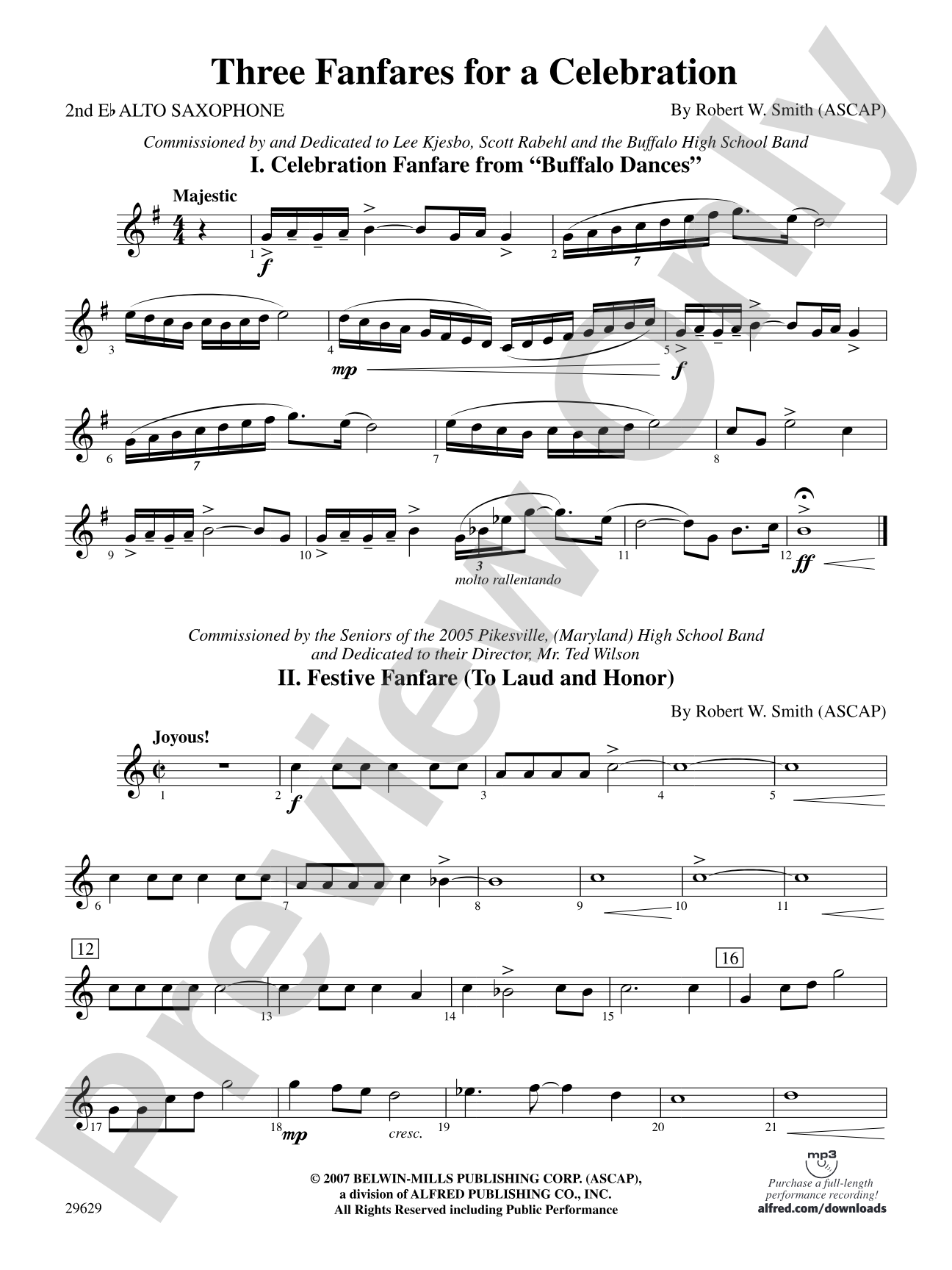 Three Fanfares for a Celebration: 2nd E-flat Alto Saxophone