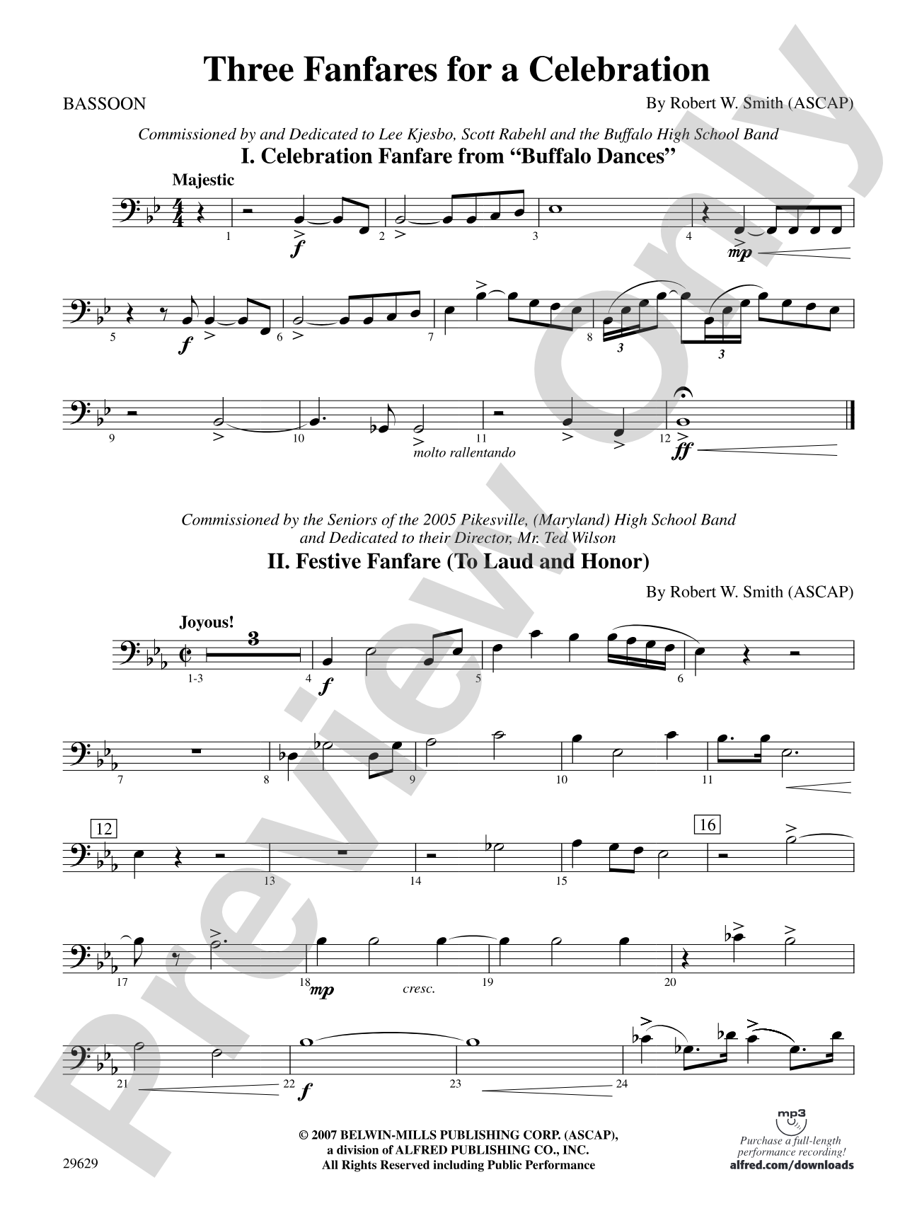 Three Fanfares for a Celebration: Bassoon