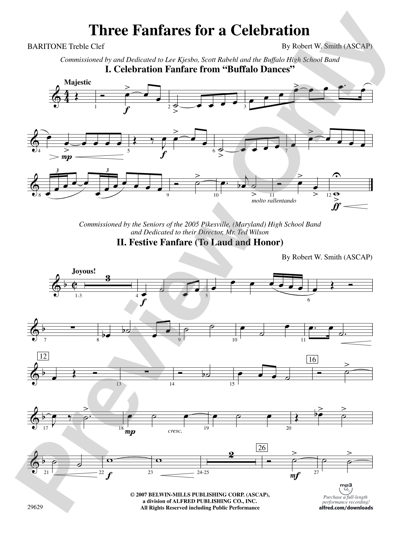 Three Fanfares for a Celebration: Baritone T.C.