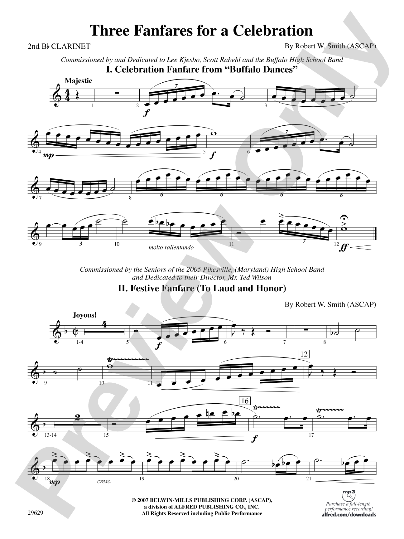 Three Fanfares for a Celebration: 2nd B-flat Clarinet