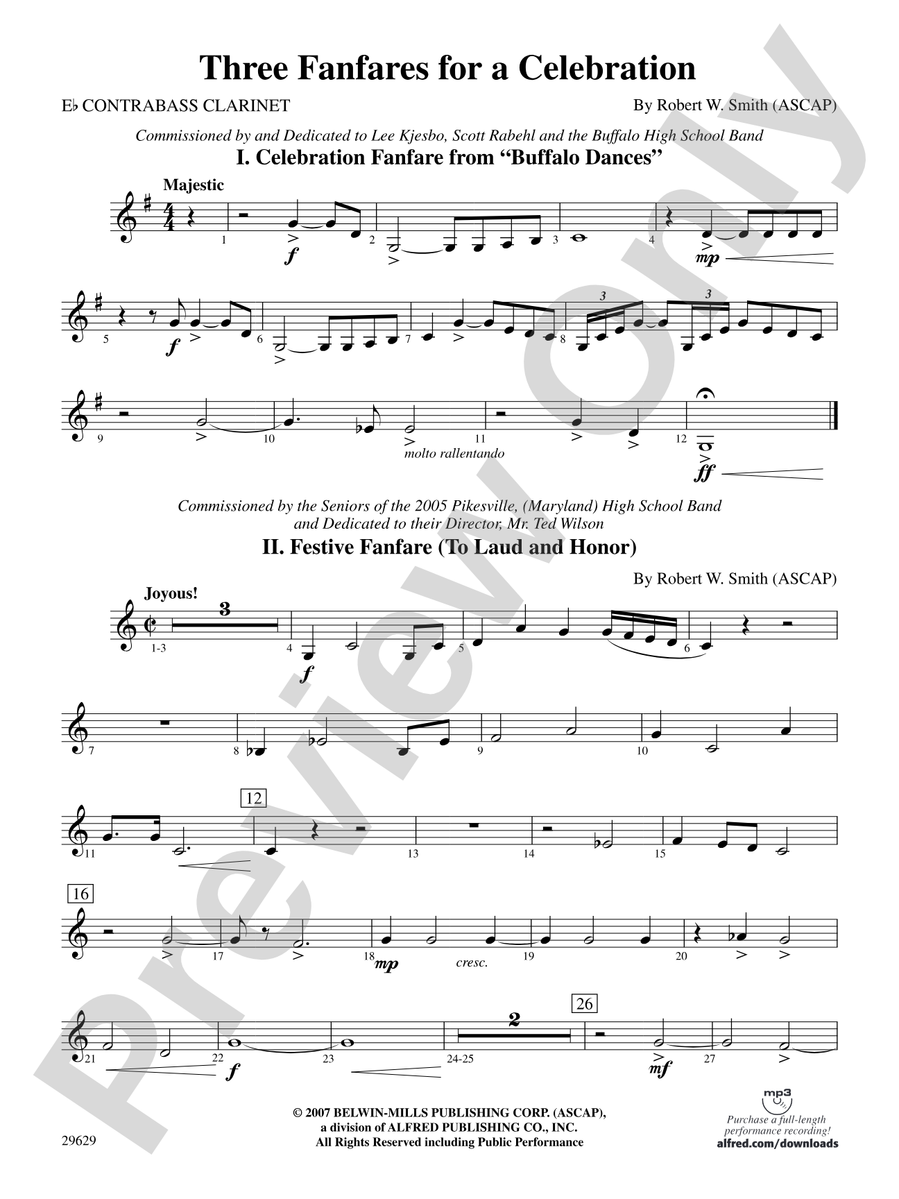 Three Fanfares for a Celebration: E-flat Contrabass Clarinet