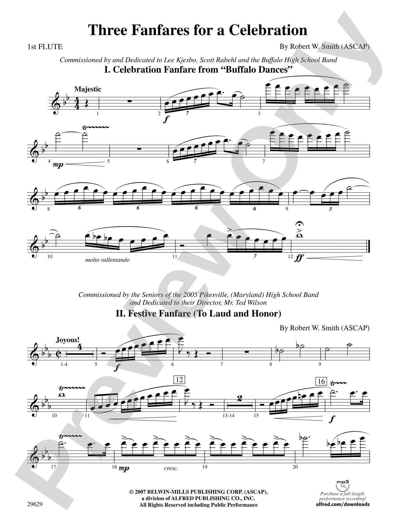 Three Fanfares for a Celebration: Flute