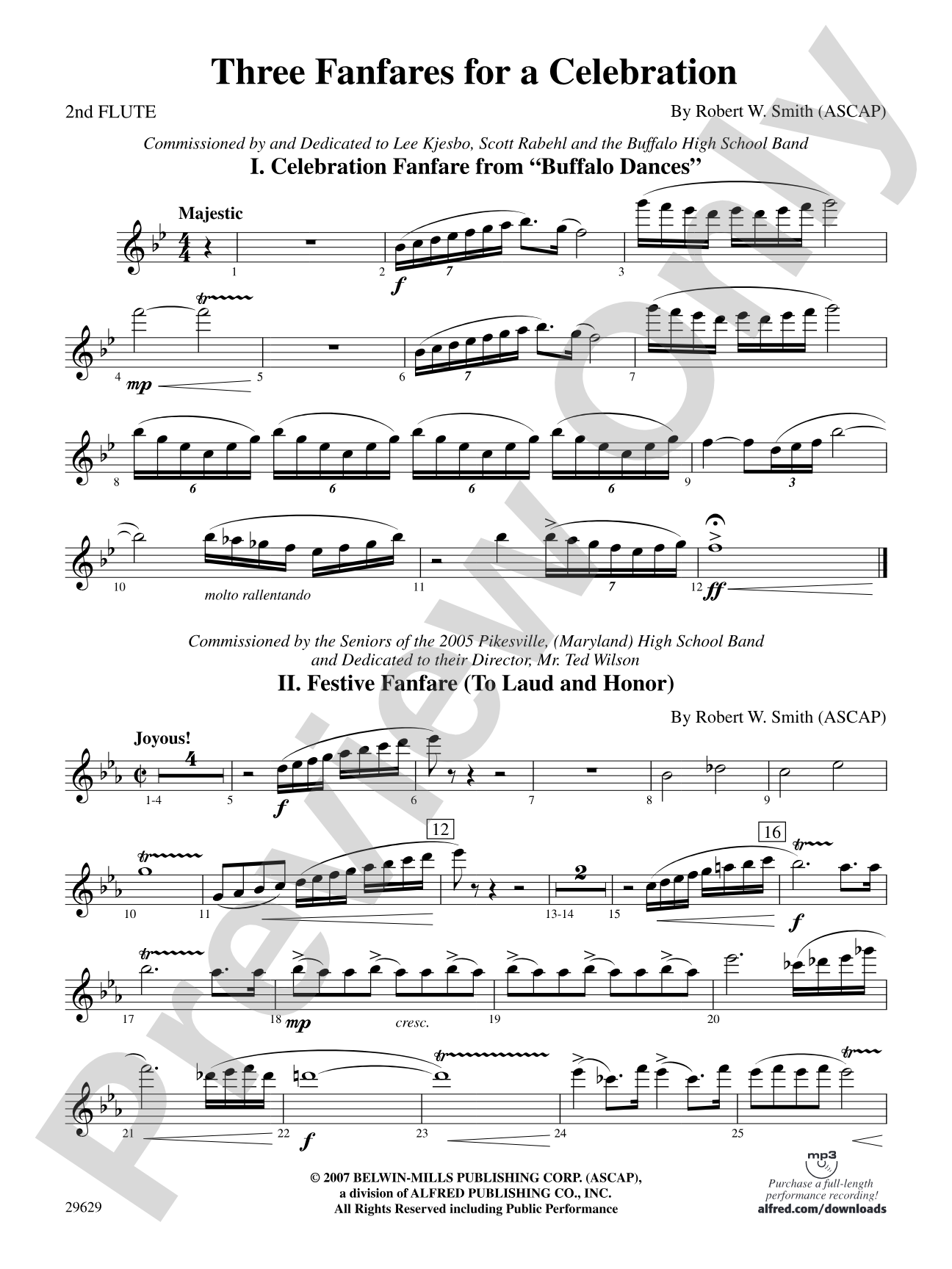 Three Fanfares for a Celebration: 2nd Flute