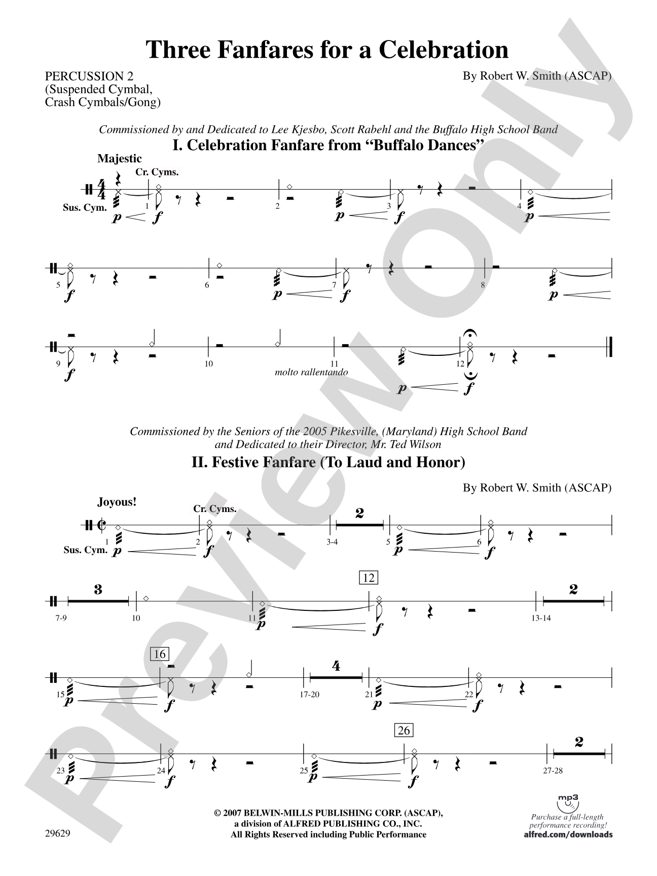 Three Fanfares for a Celebration: 2nd Percussion
