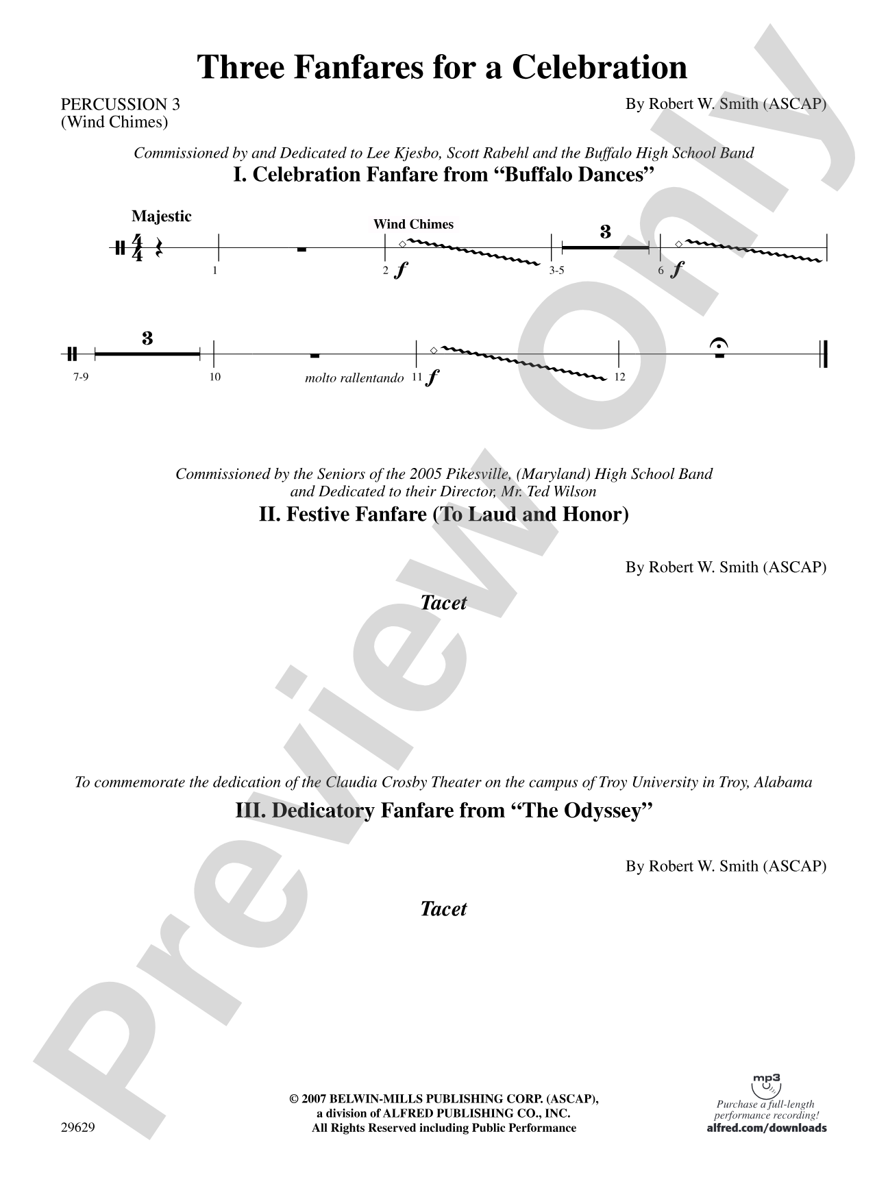 Three Fanfares for a Celebration: 3rd Percussion