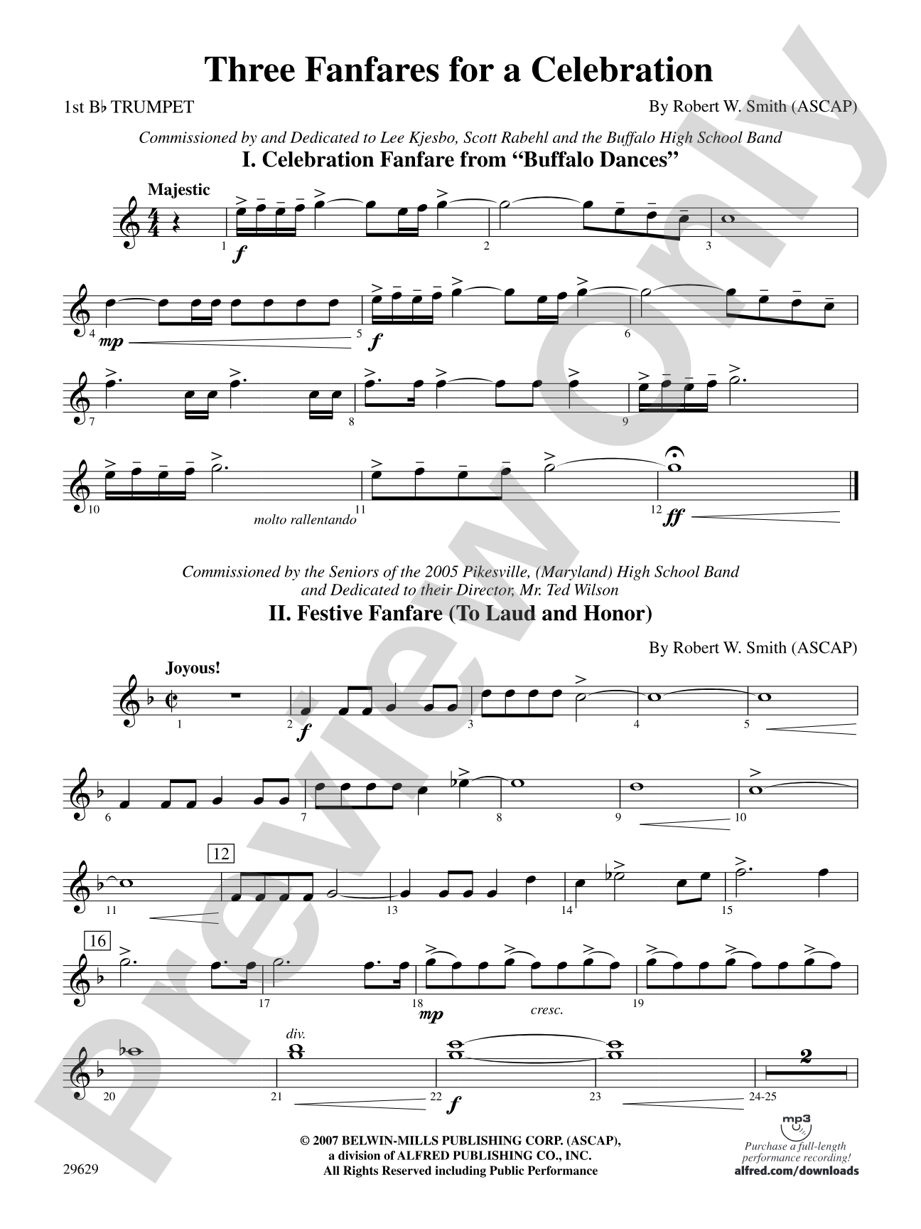 Three Fanfares for a Celebration: 1st B-flat Trumpet