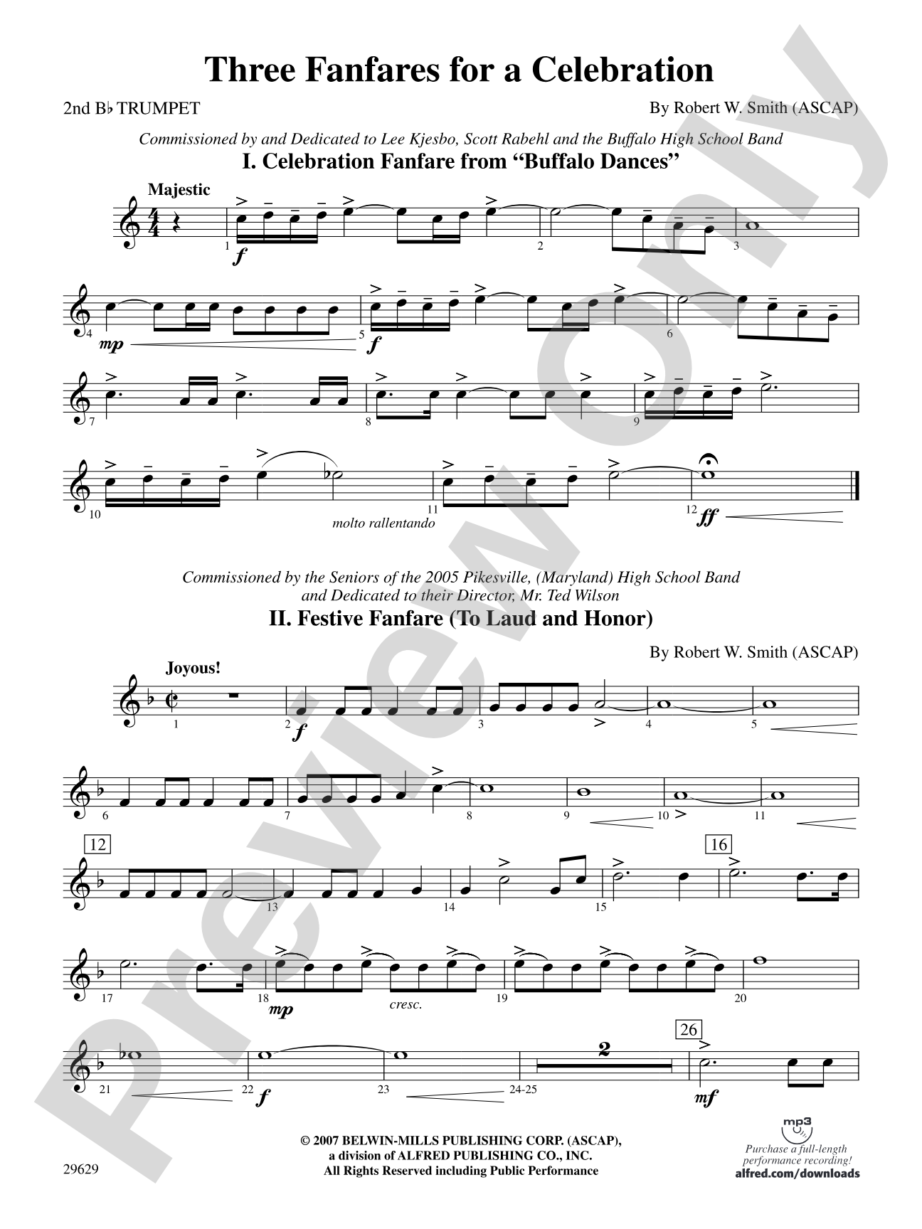 Three Fanfares for a Celebration: 2nd B-flat Trumpet