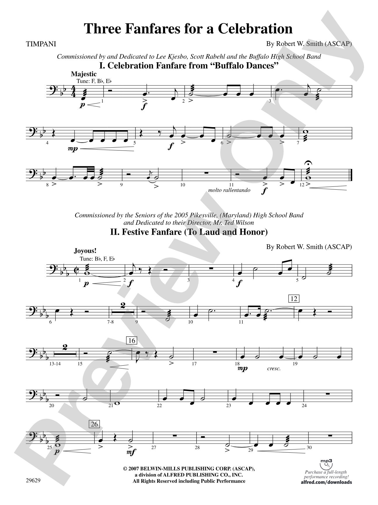 Three Fanfares for a Celebration: Timpani