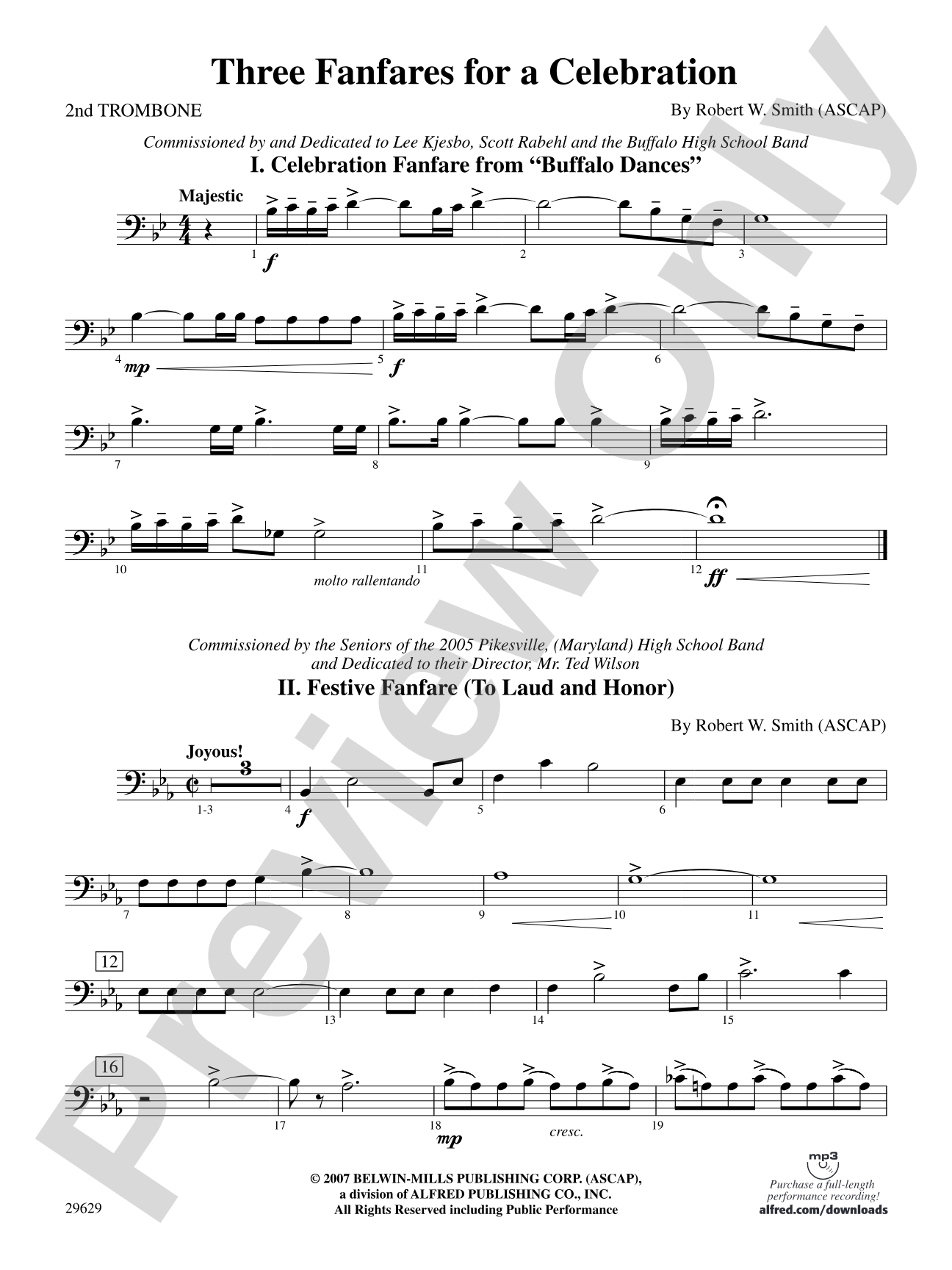 Three Fanfares for a Celebration: 2nd Trombone