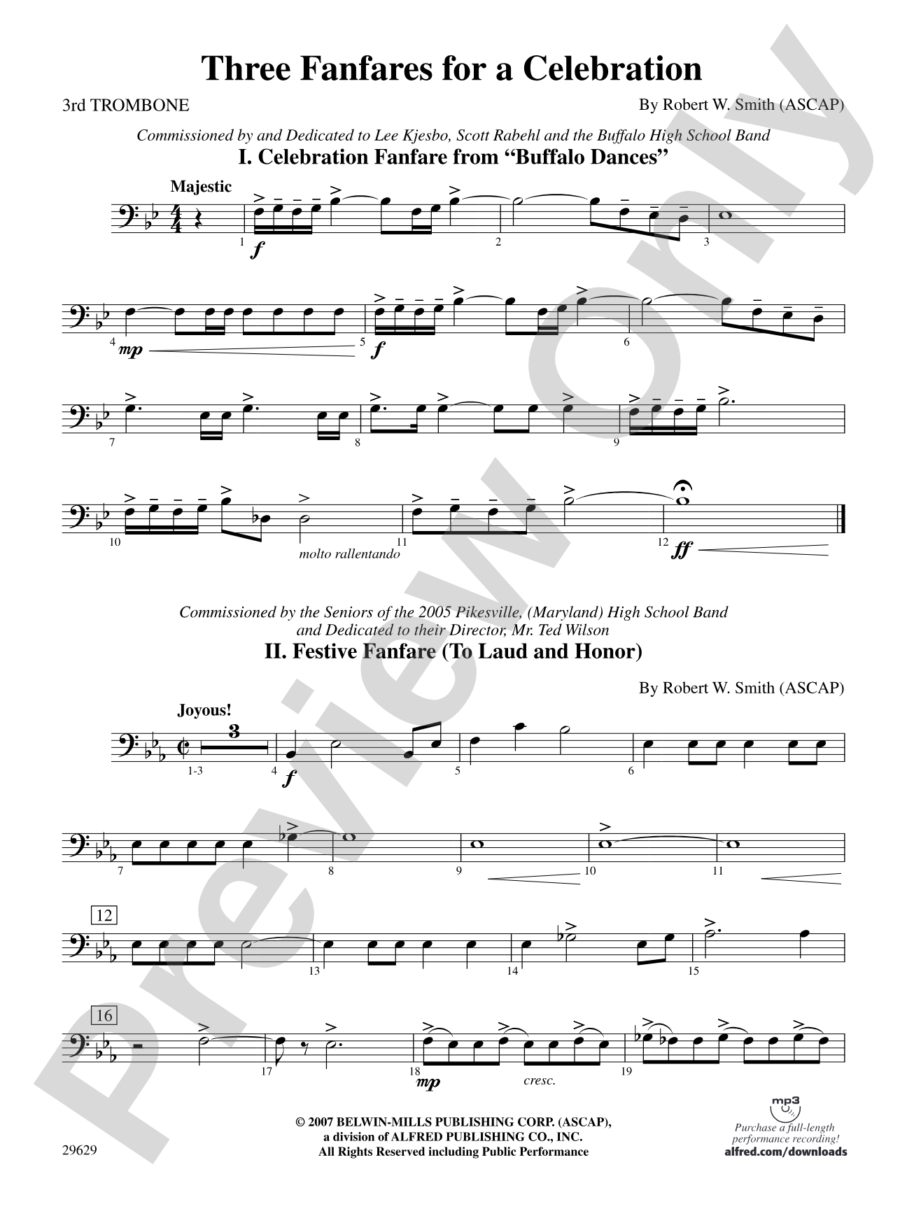 Three Fanfares for a Celebration: 3rd Trombone