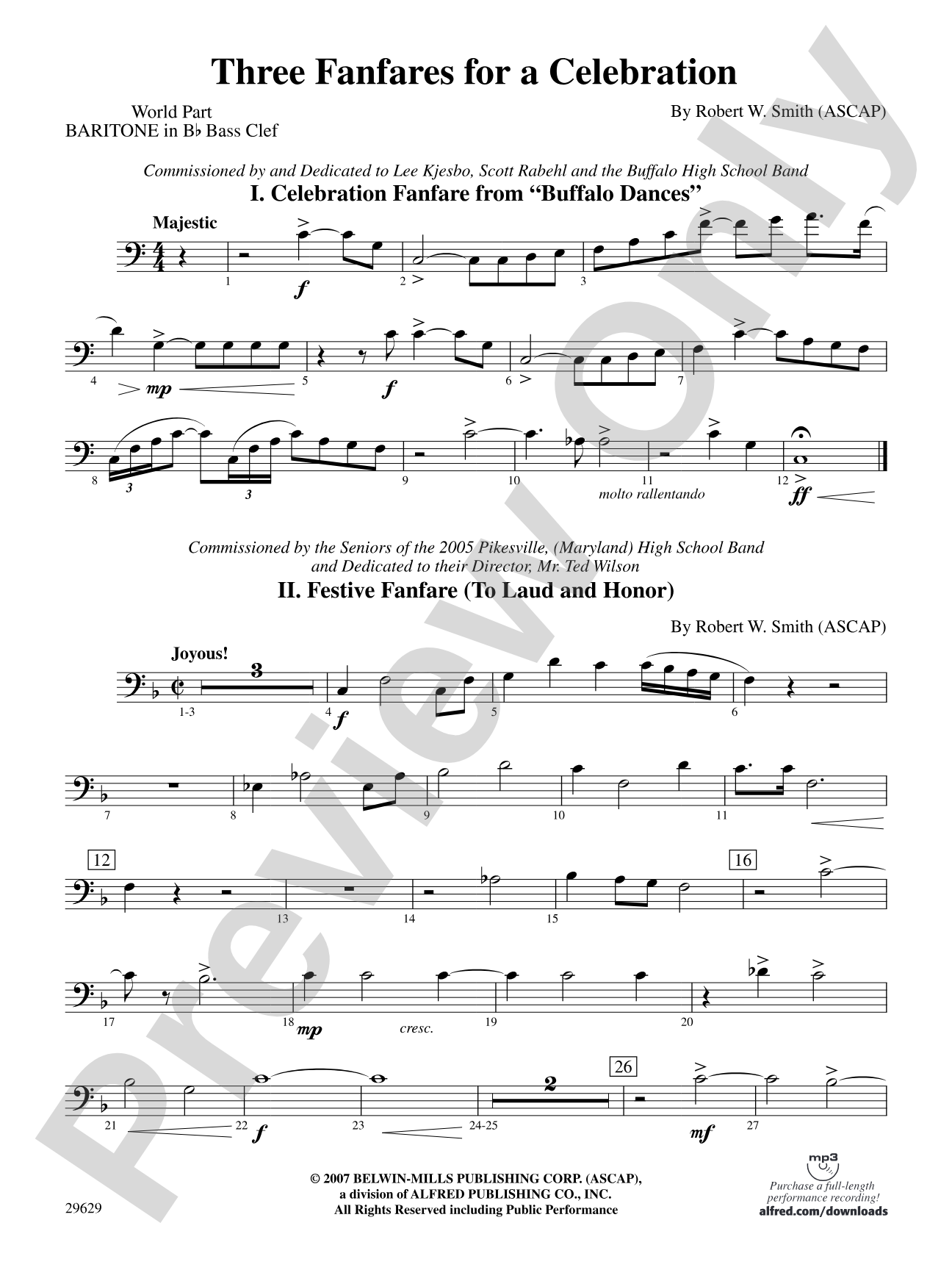 Three Fanfares for a Celebration: (wp) B-flat Baritone B.C.