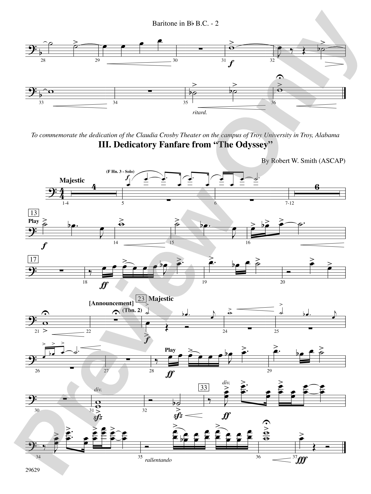 Three Fanfares for a Celebration: (wp) B-flat Baritone B.C.