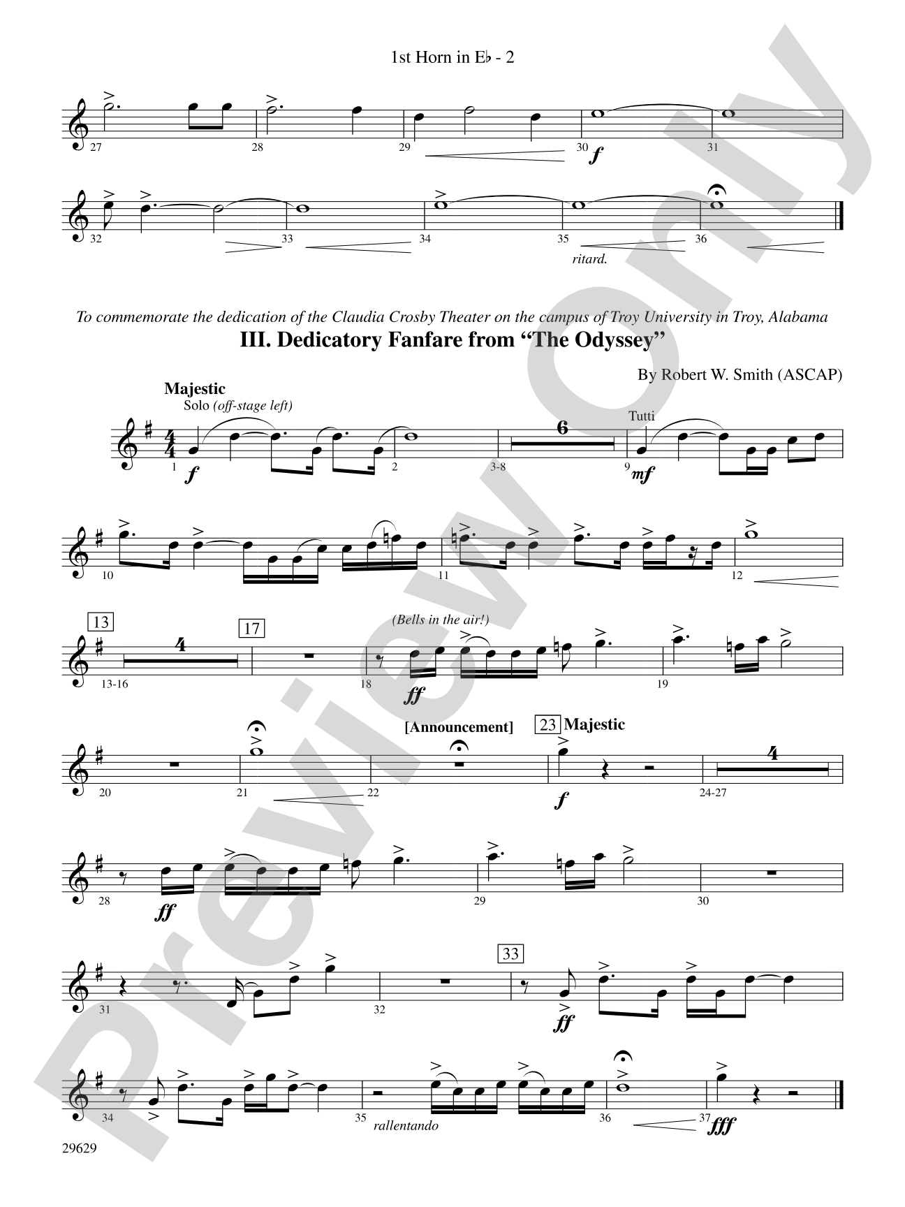Three Fanfares for a Celebration: (wp) 1st Horn in E-flat