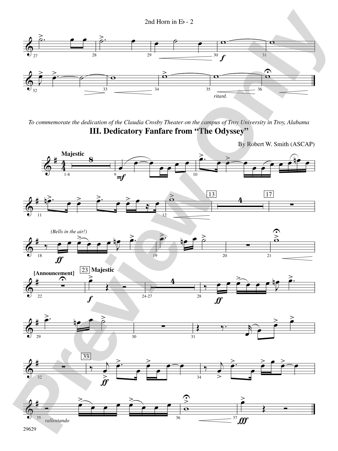 Three Fanfares for a Celebration: (wp) 2nd Horn in E-flat
