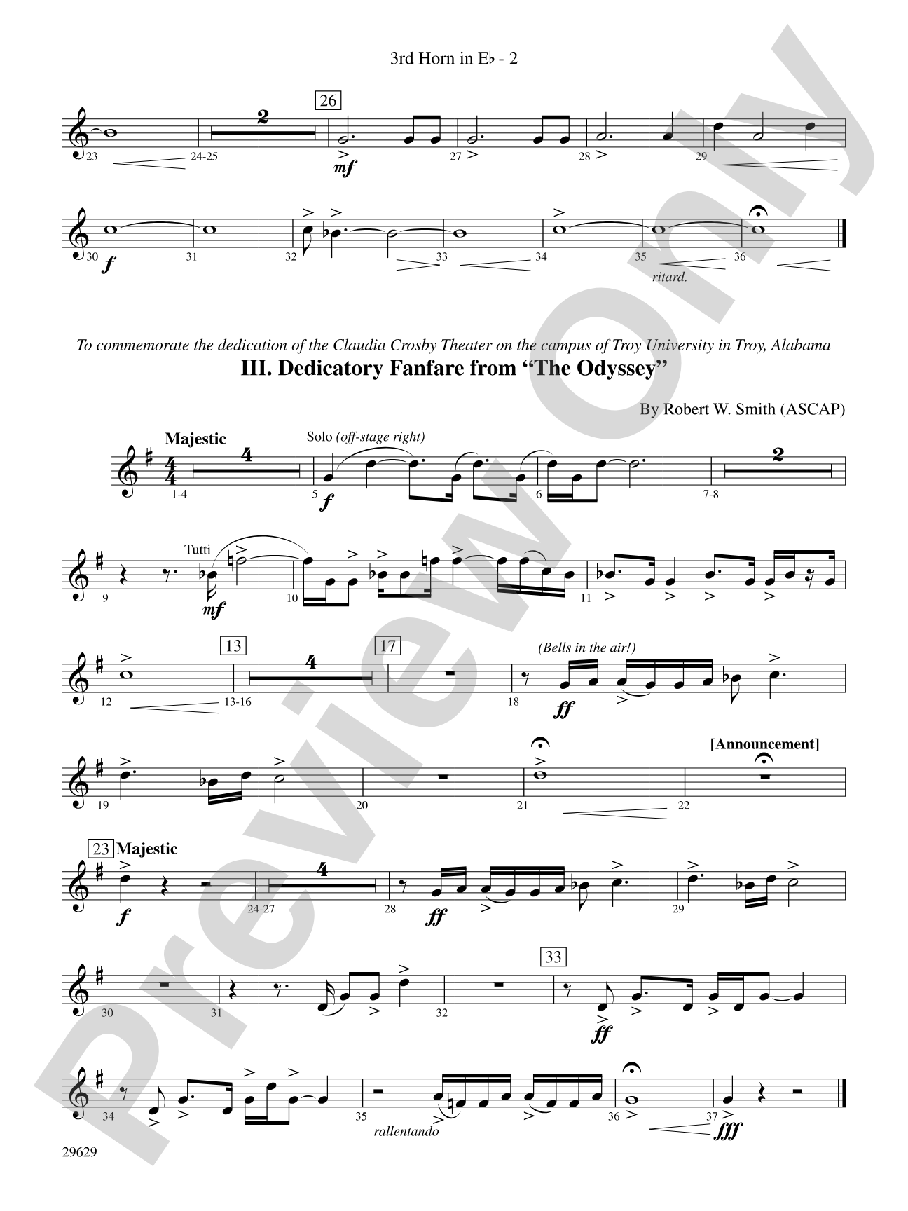 Three Fanfares for a Celebration: (wp) 3rd Horn in E-flat