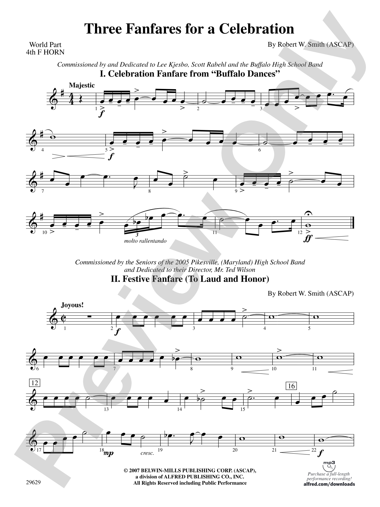 Three Fanfares for a Celebration: (wp) 4th Horn in E-flat