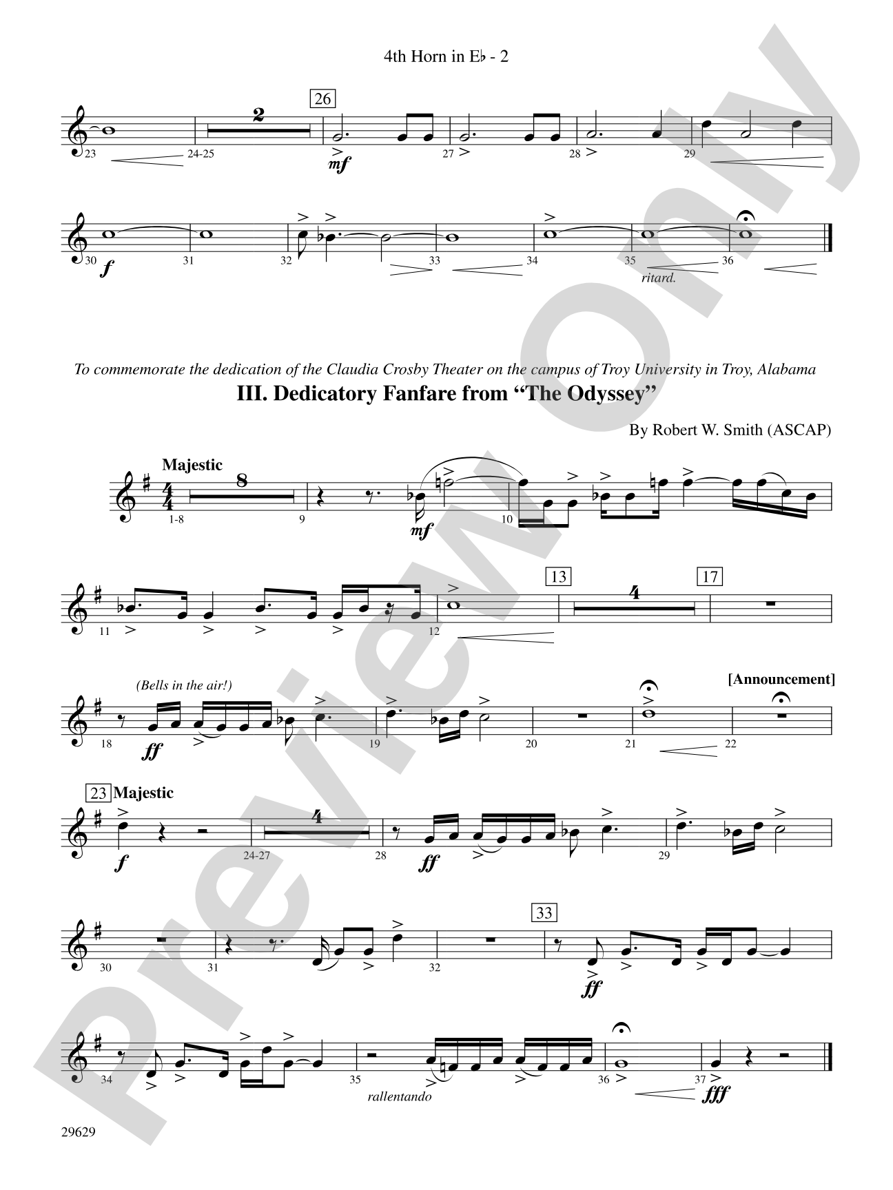 Three Fanfares for a Celebration: (wp) 4th Horn in E-flat