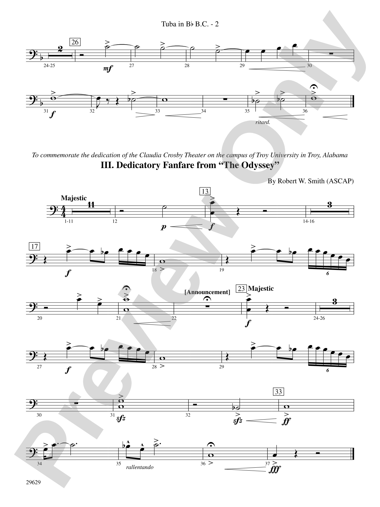 Three Fanfares for a Celebration: (wp) B-flat Tuba B.C.