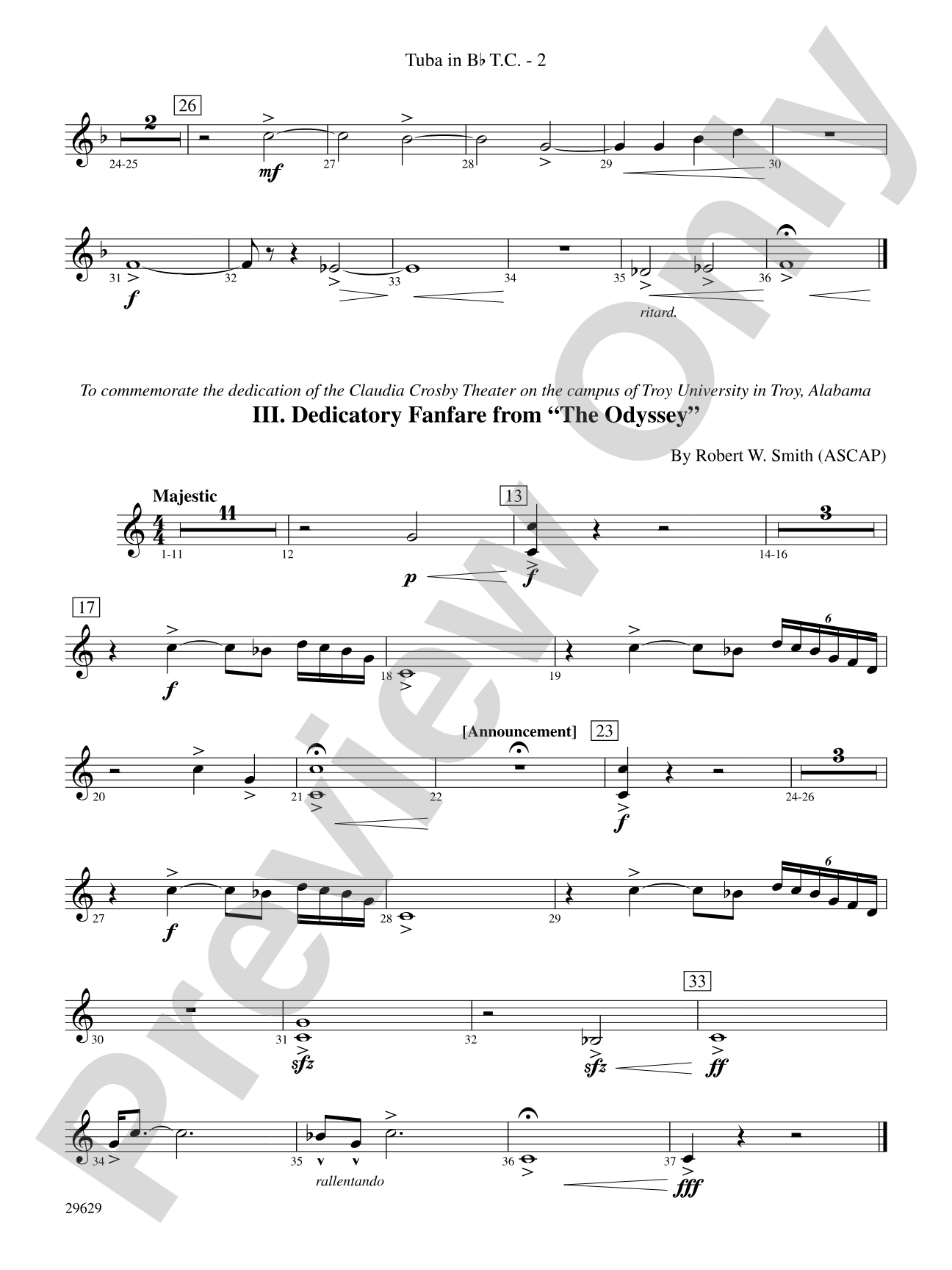 Three Fanfares for a Celebration: (wp) B-flat Tuba T.C.
