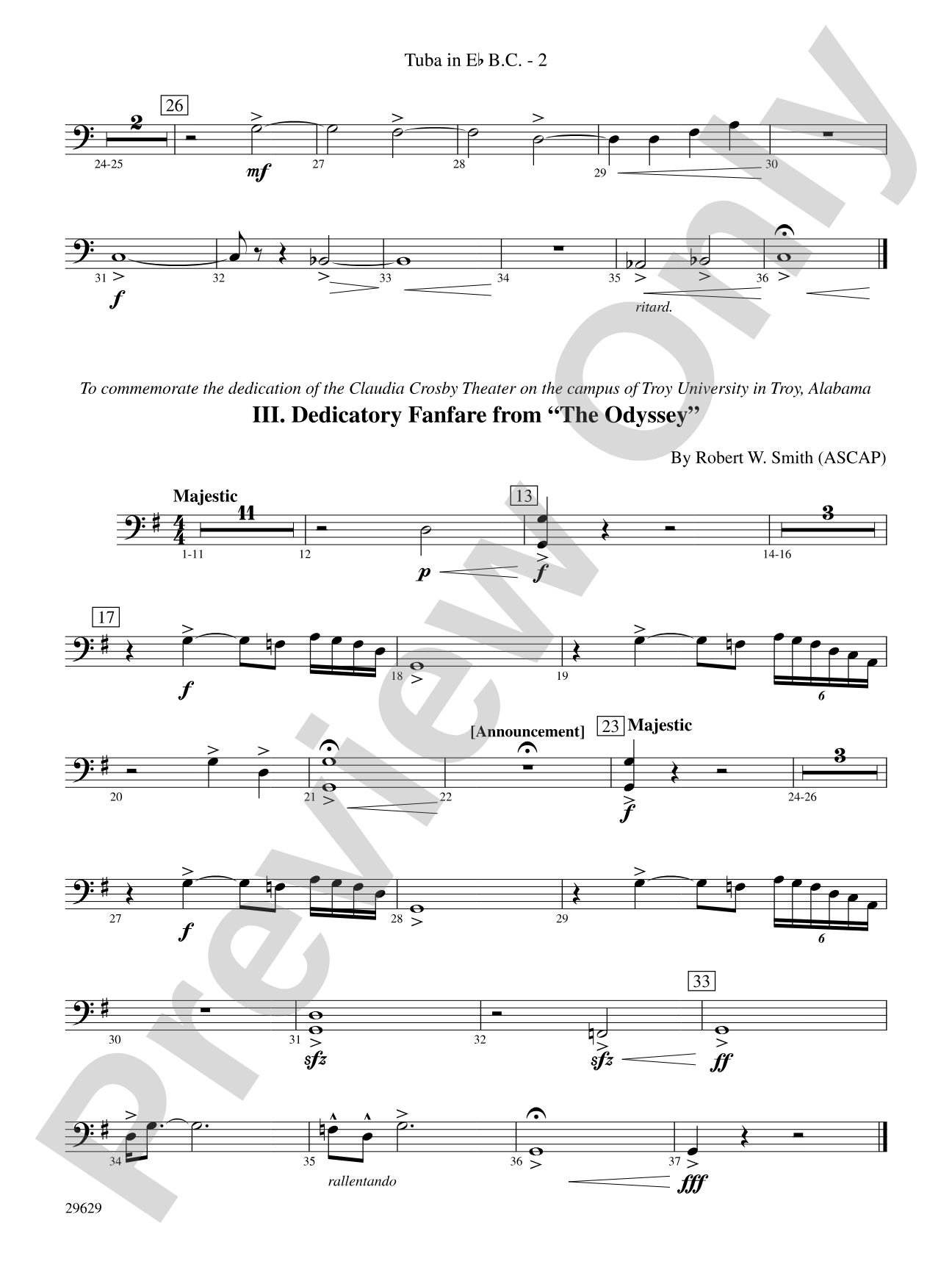 Three Fanfares for a Celebration: (wp) E-flat Tuba B.C.