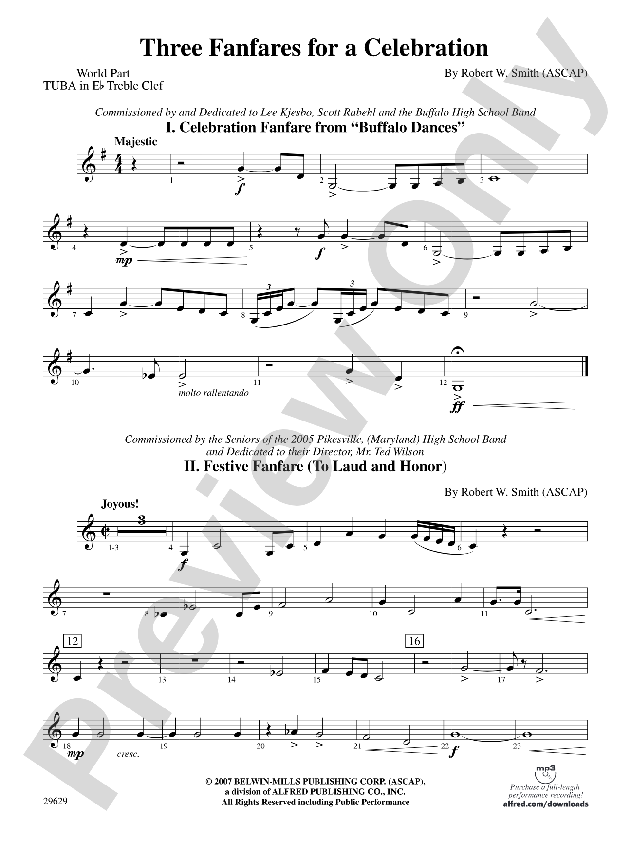 Three Fanfares for a Celebration: (wp) E-flat Tuba T.C.