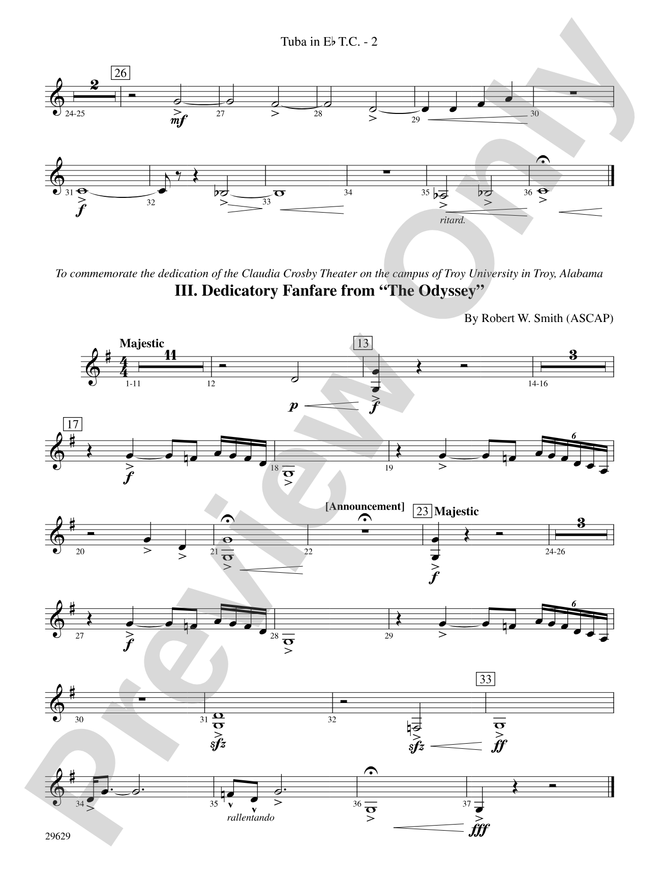 Three Fanfares for a Celebration: (wp) E-flat Tuba T.C.
