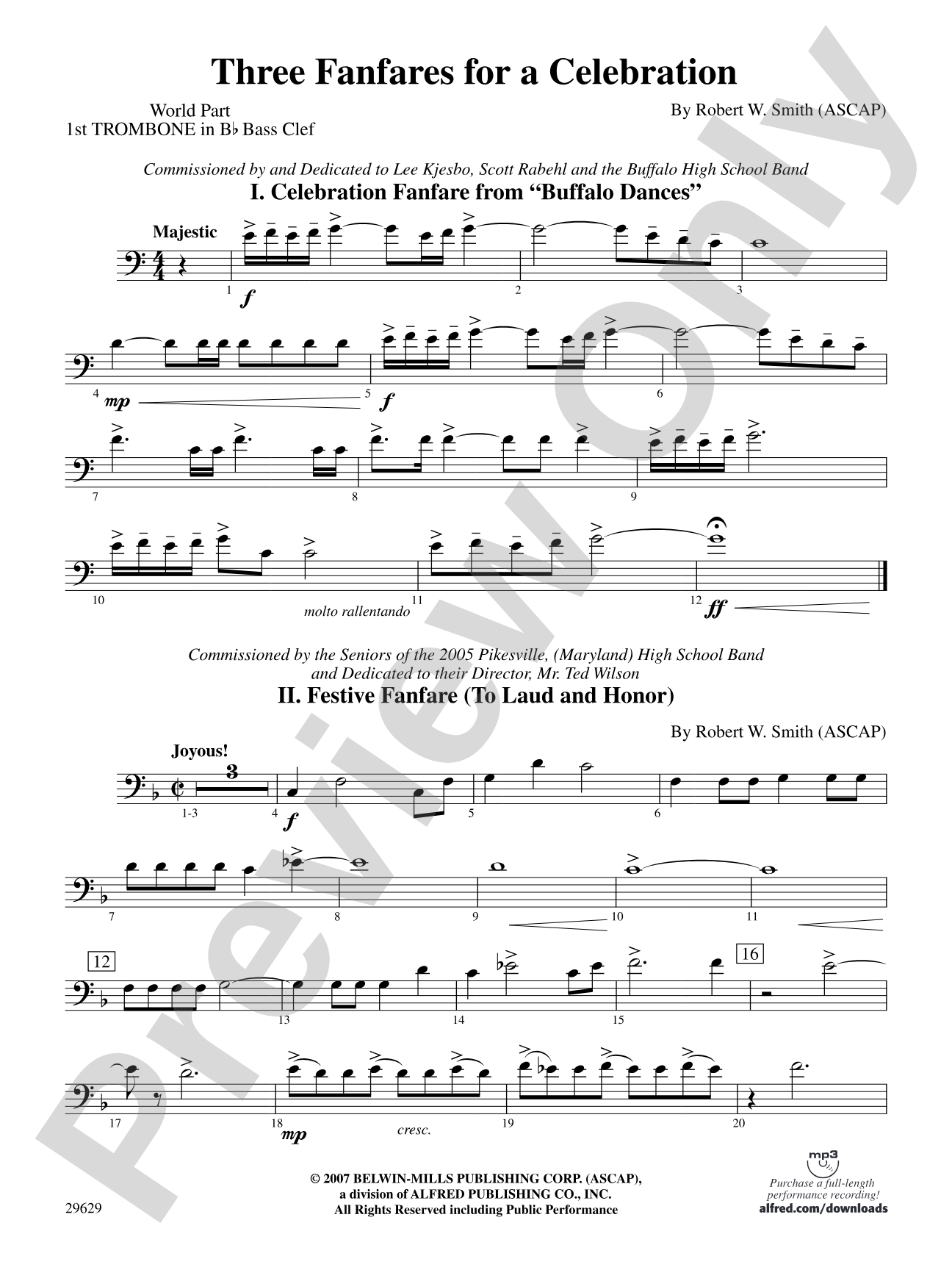 Three Fanfares for a Celebration: (wp) 1st B-flat Trombone B.C.