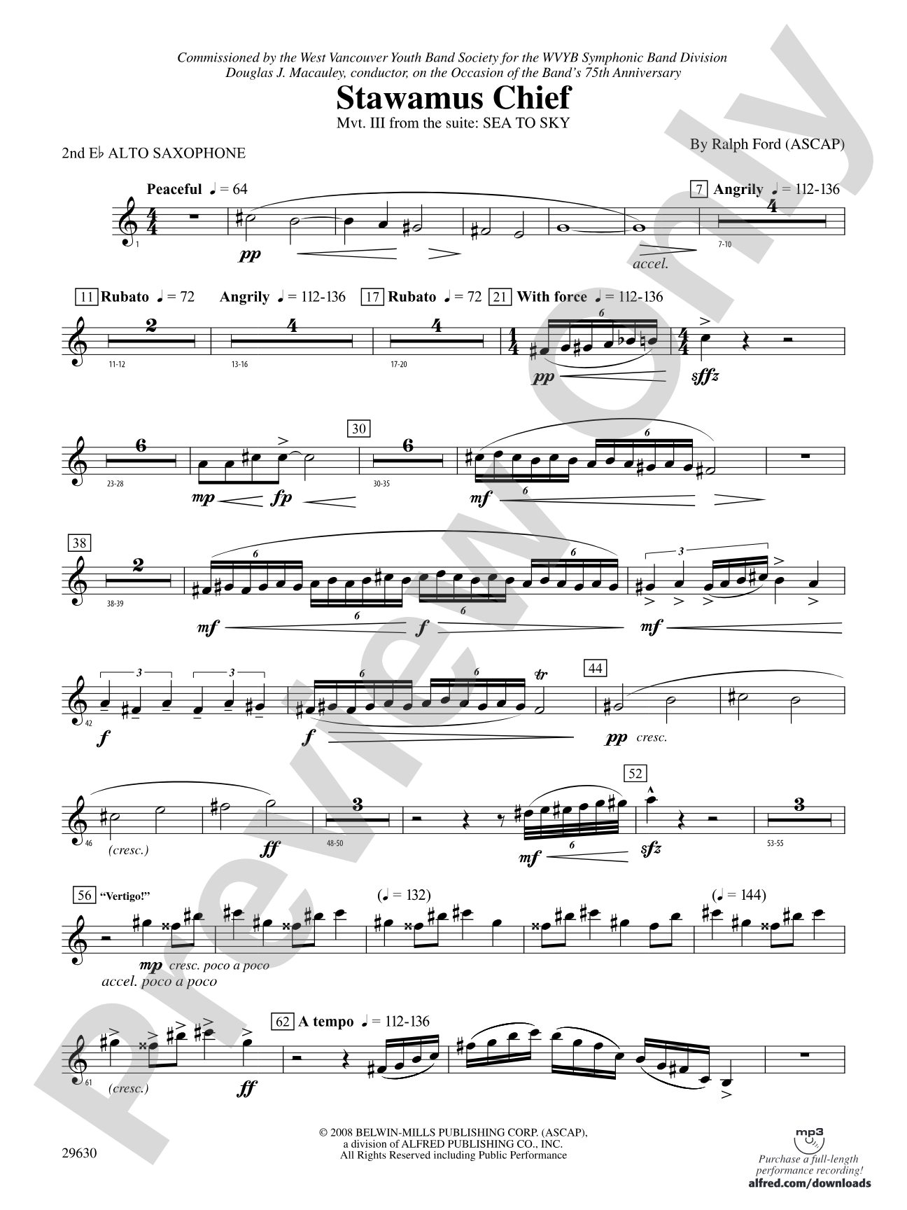 Stawamus Chief: 2nd E-flat Alto Saxophone