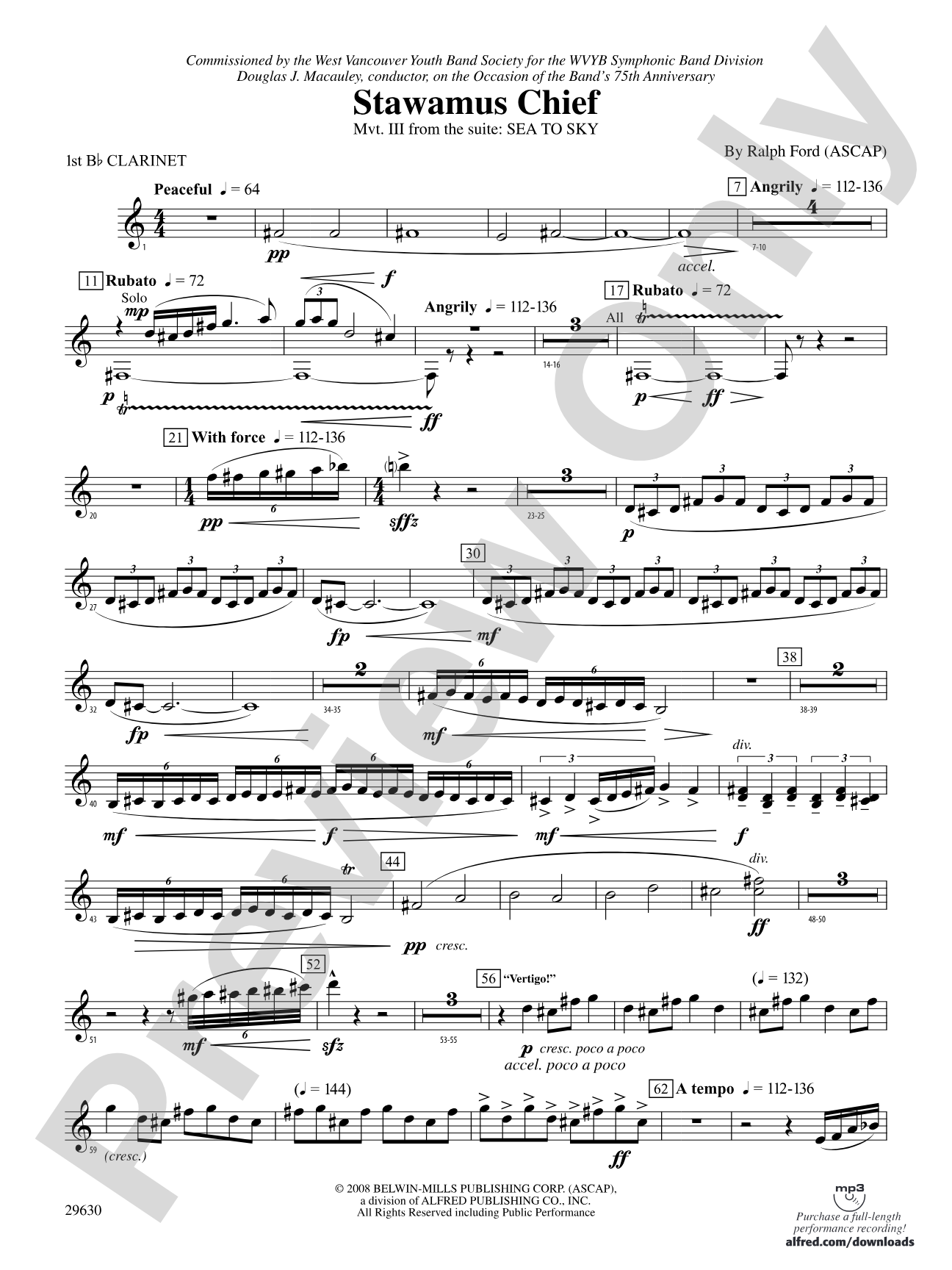 Stawamus Chief: 1st B-flat Clarinet