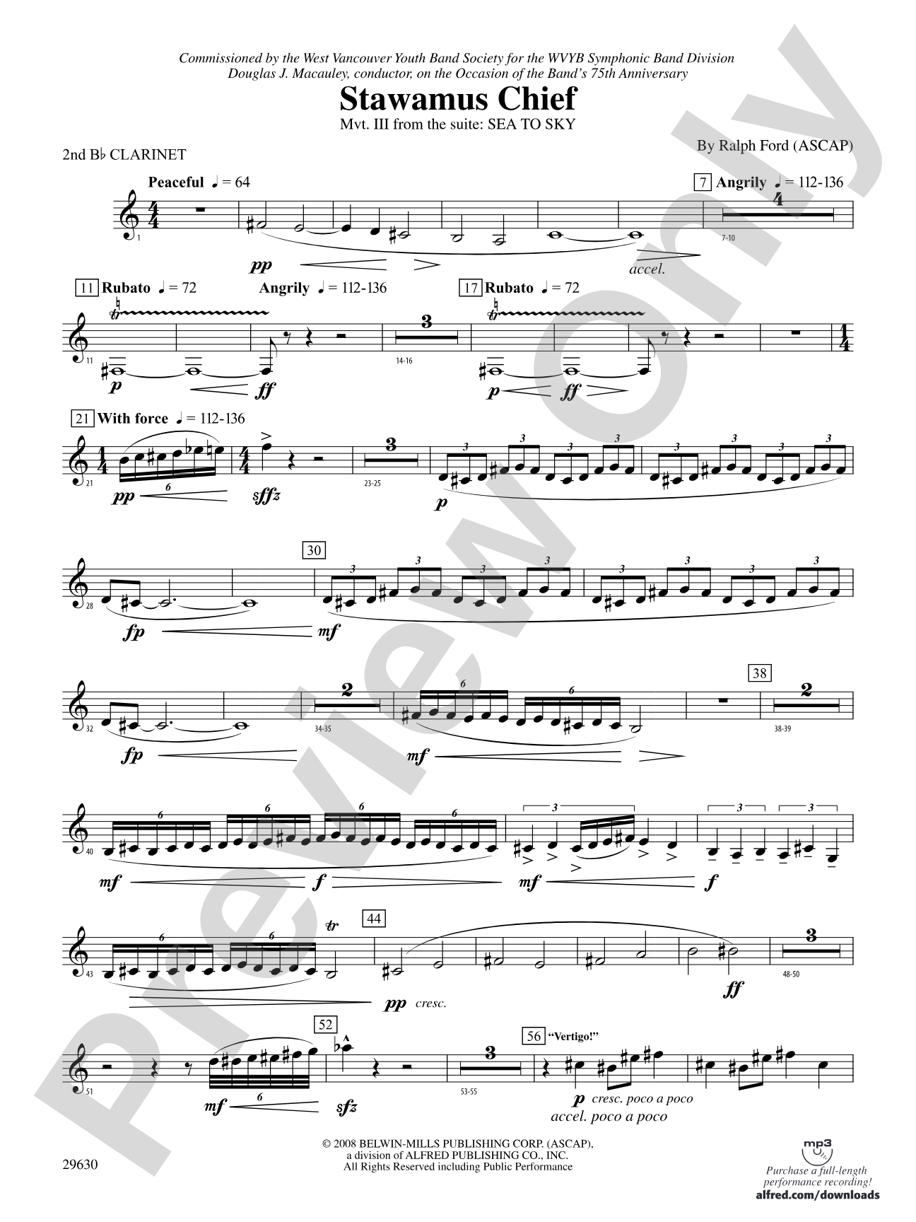 Stawamus Chief: 2nd B-flat Clarinet