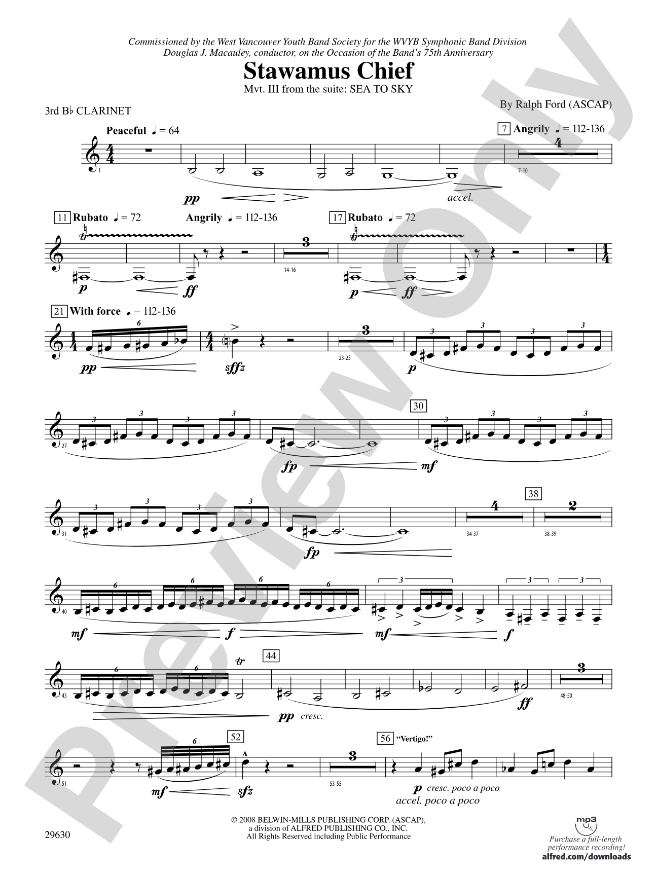 Stawamus Chief: 3rd B-flat Clarinet