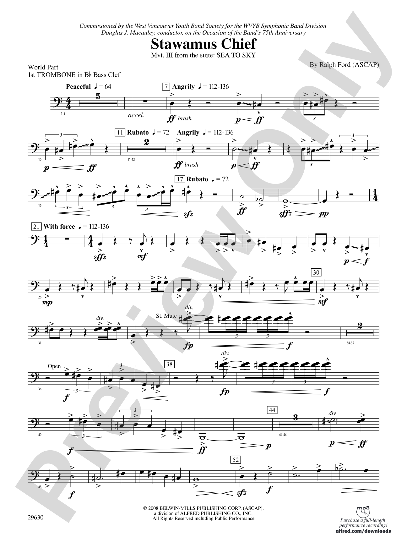 Stawamus Chief: (wp) 1st B-flat Trombone B.C.
