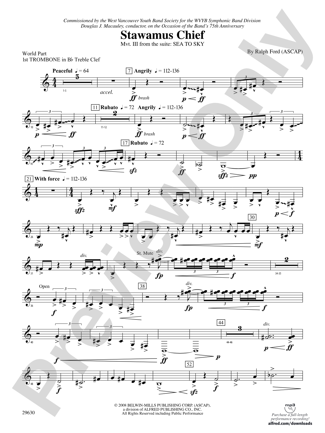 Stawamus Chief: (wp) 1st B-flat Trombone T.C.