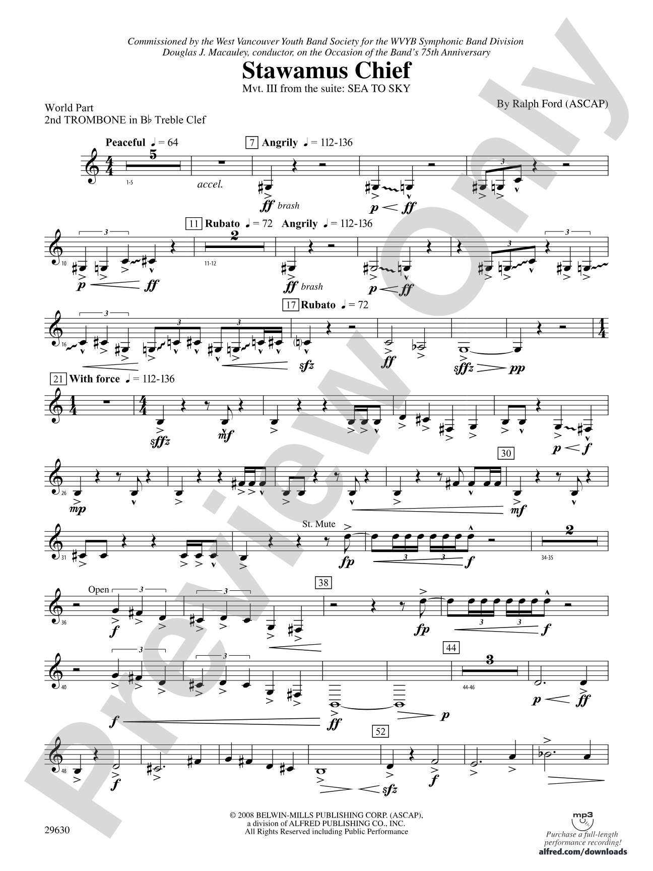 Stawamus Chief: (wp) 2nd B-flat Trombone T.C.