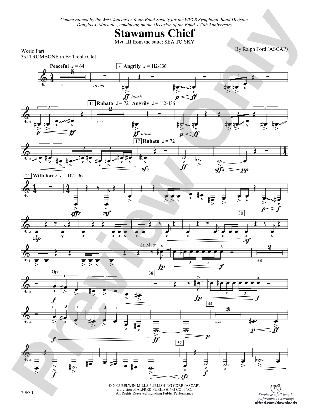 Stawamus Chief: (wp) 3rd B-flat Trombone T.C.
