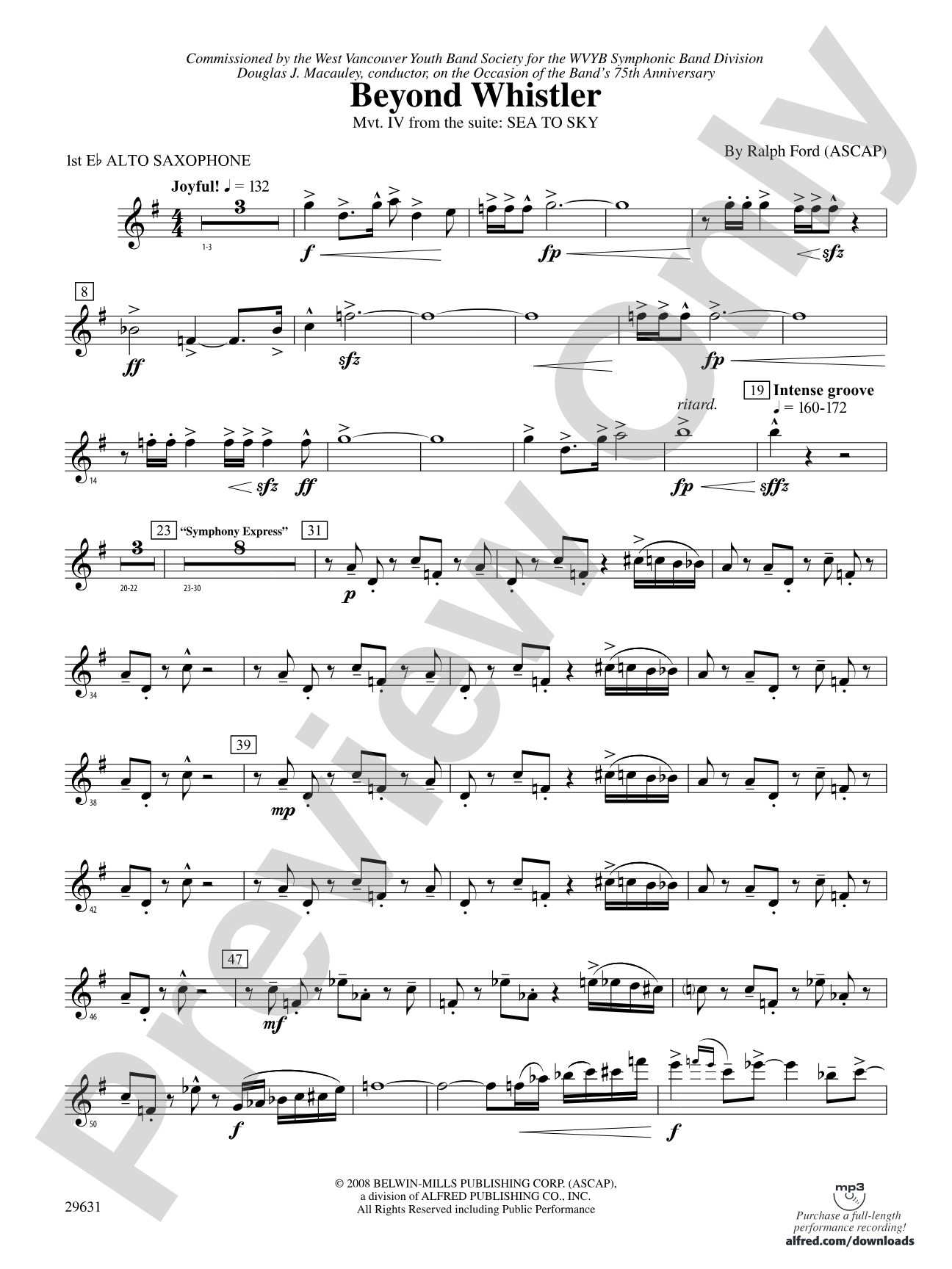 Beyond Whistler: E-flat Alto Saxophone